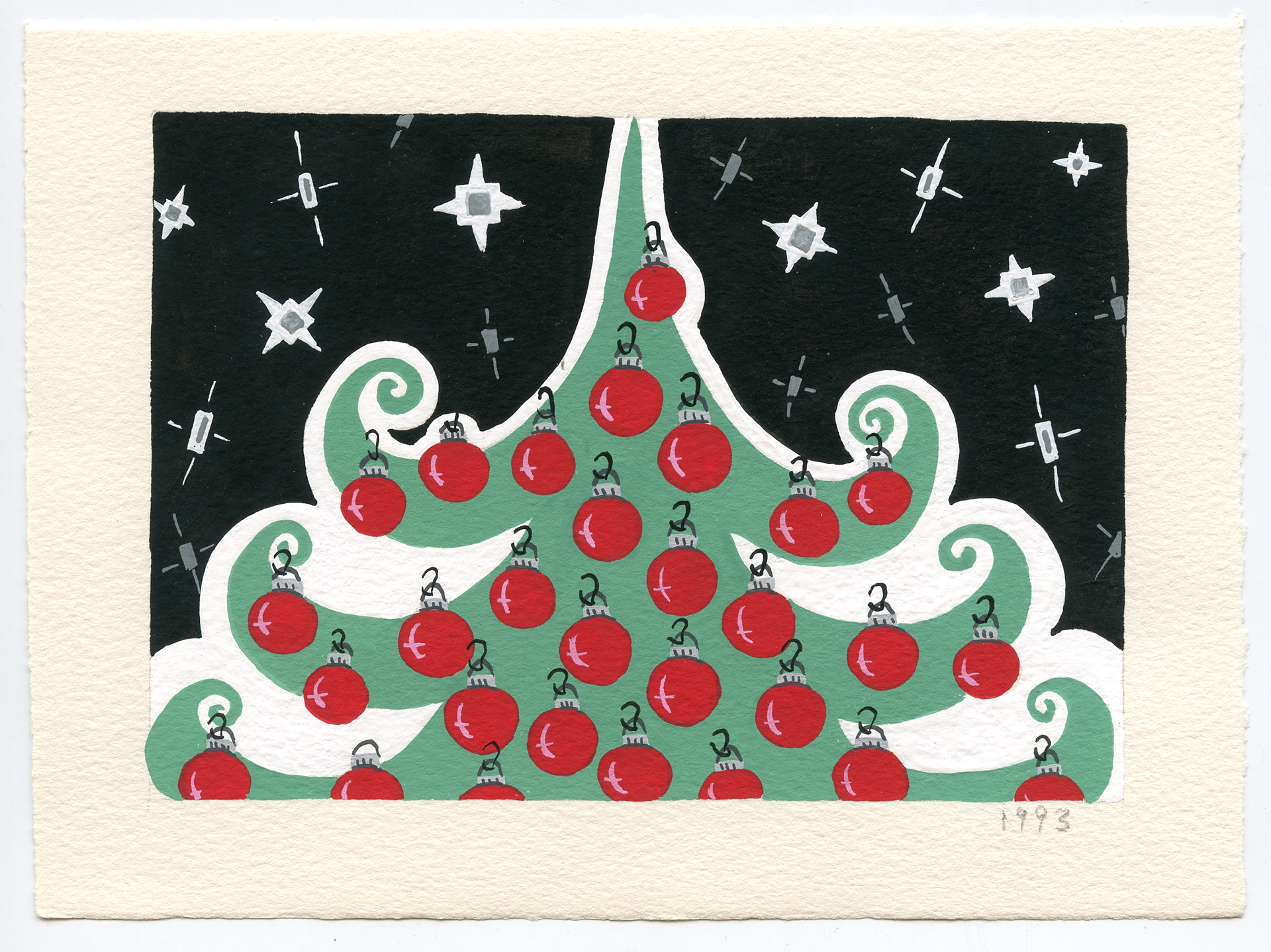 Christmas Night version 3 - Watercolor on Paper, 1993