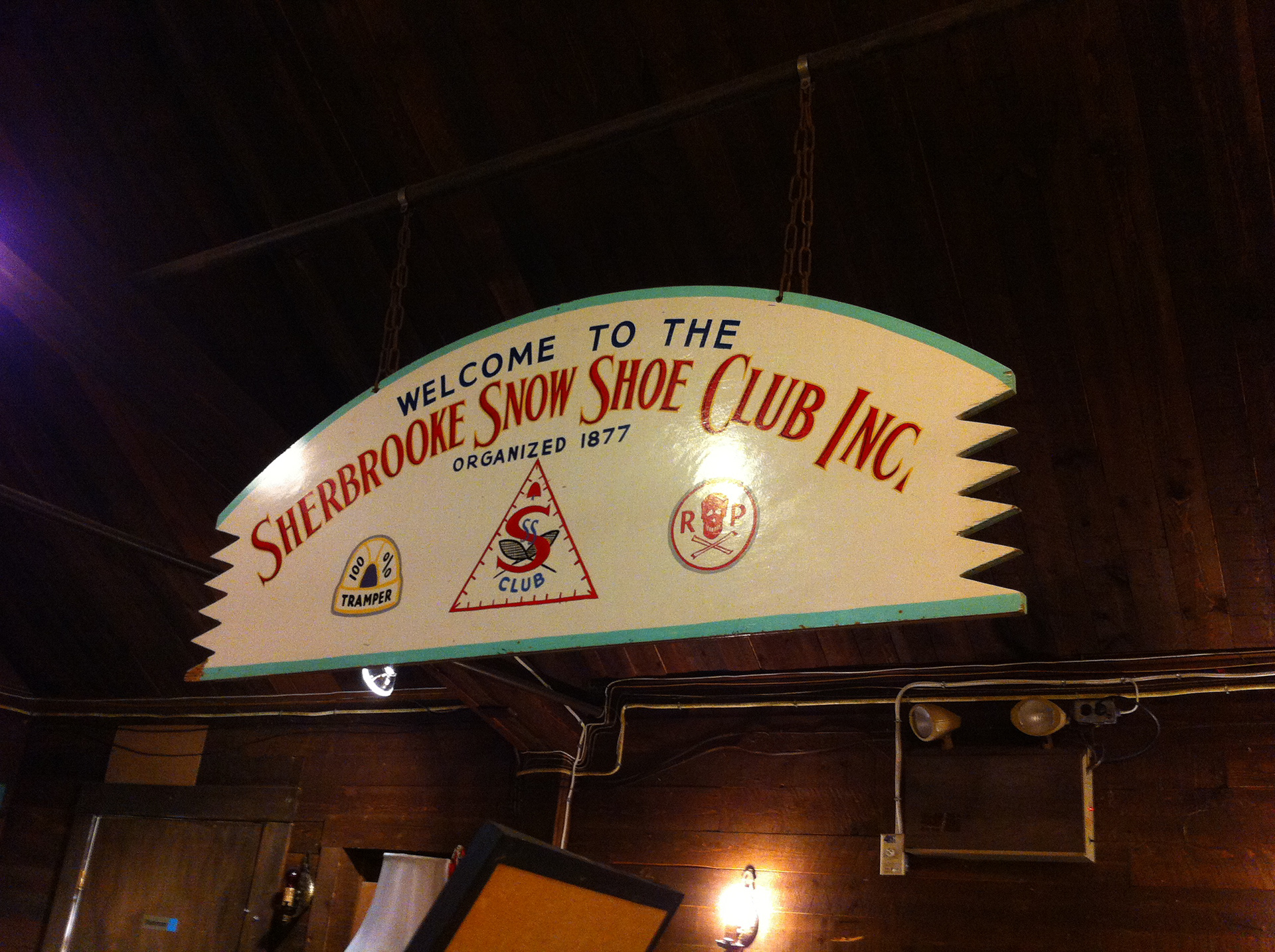 Sherbrooke Snowshoe Club Building Sign