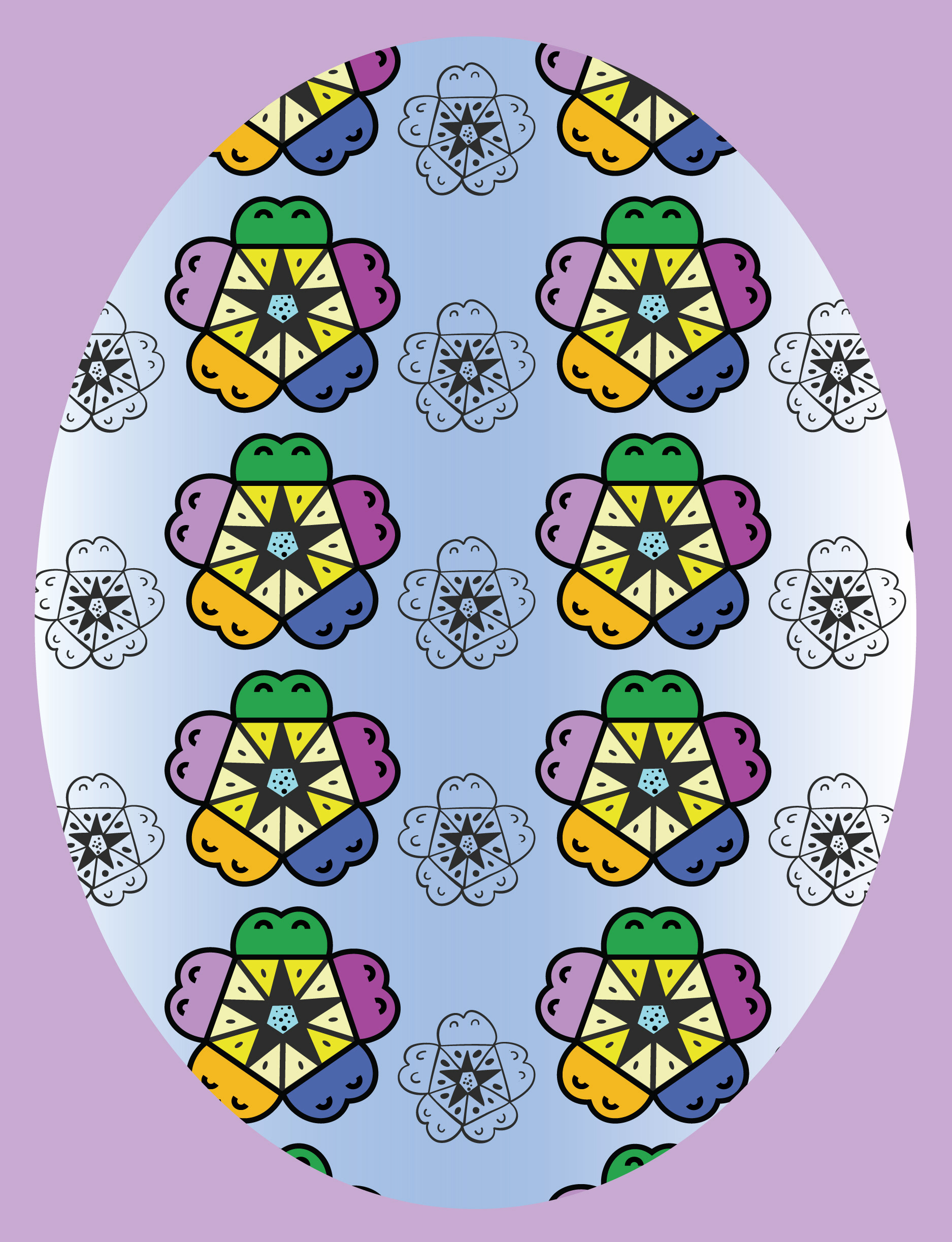 Purple Pansies, Digital Art, 2019