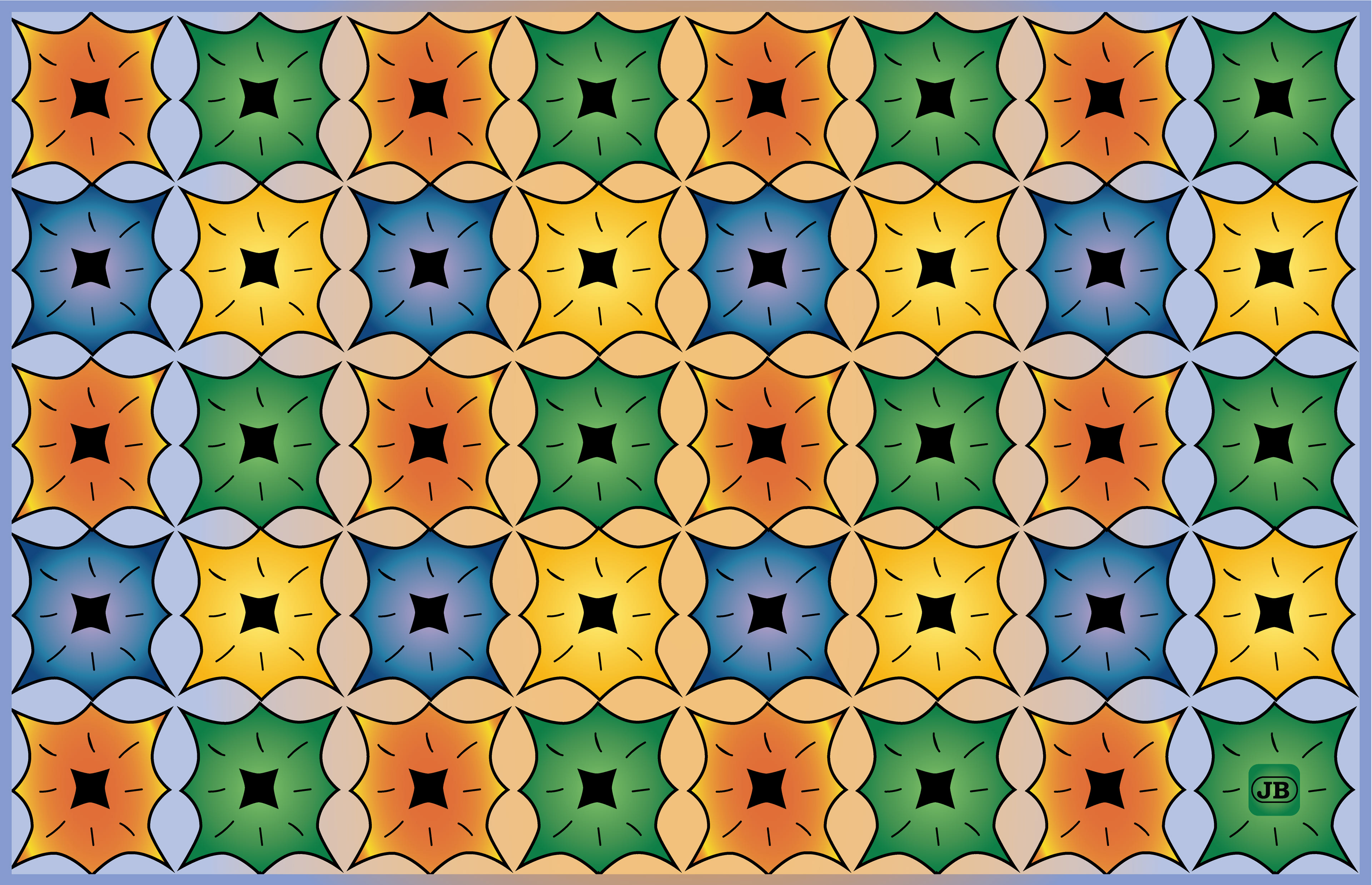 Night Garden Pattern, Digital Art, 2023