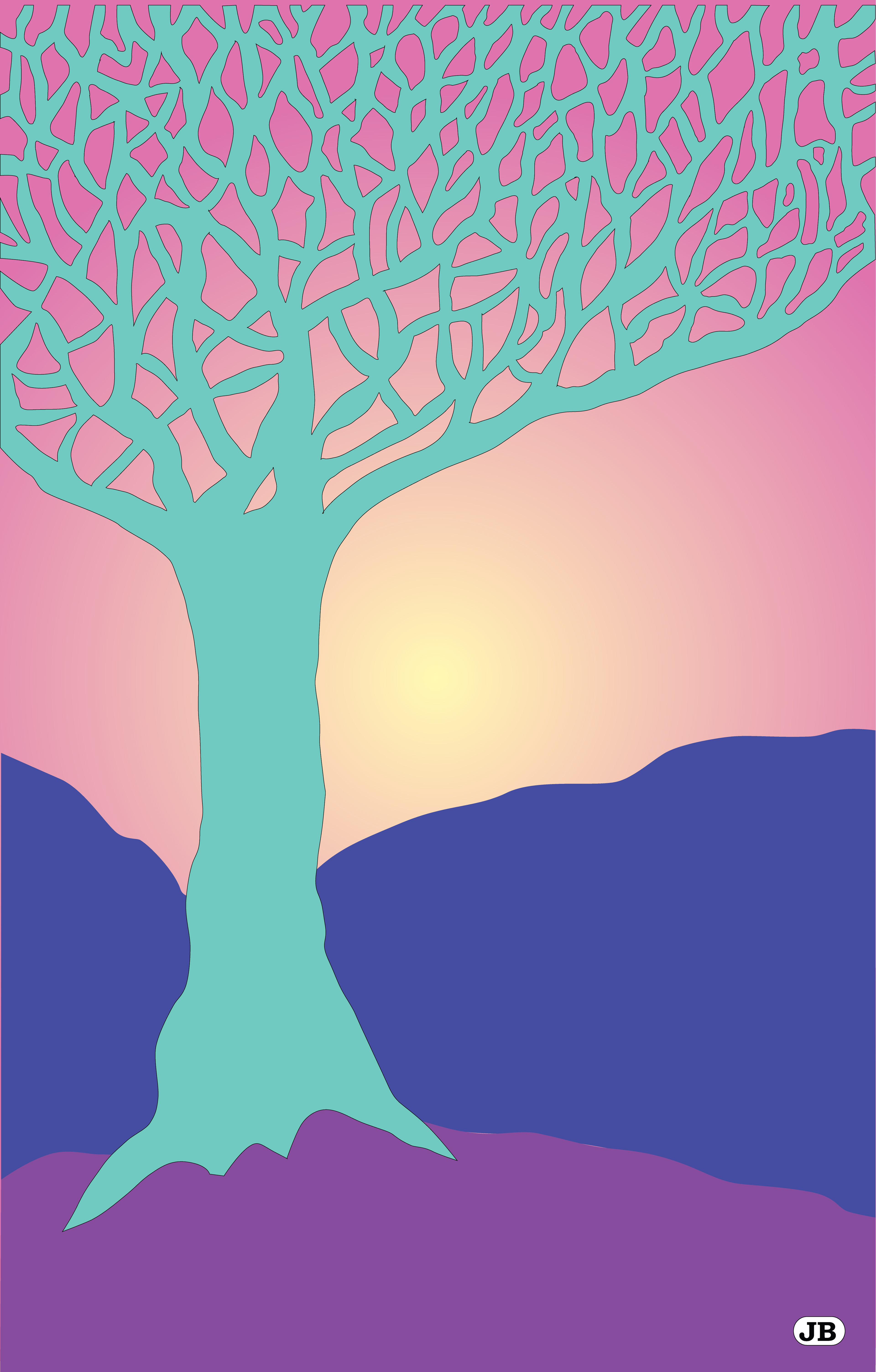 Glowing Tree, Digital Art, 2021