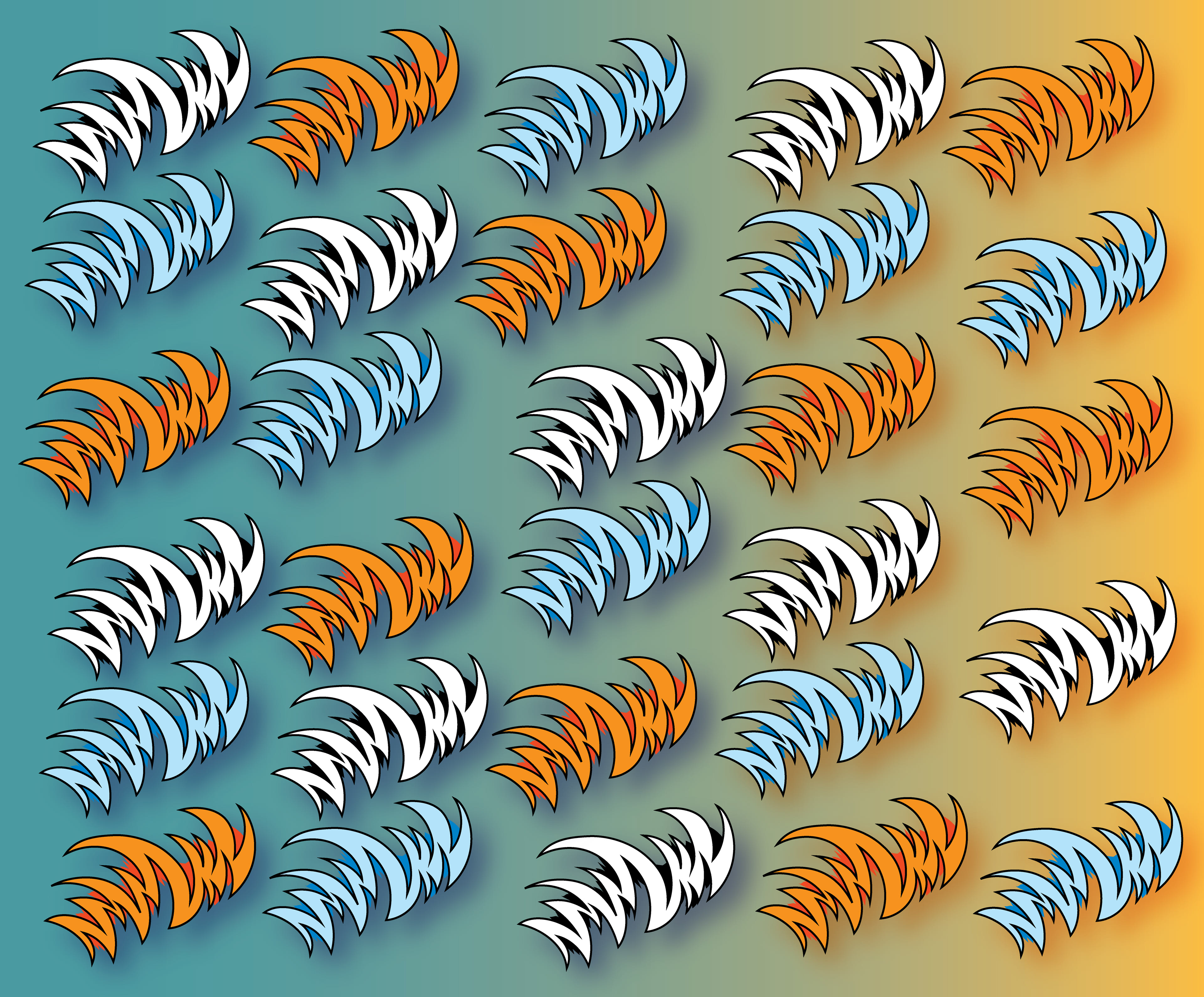 Right: Flames, Digital Art, Pattern 1, 2025