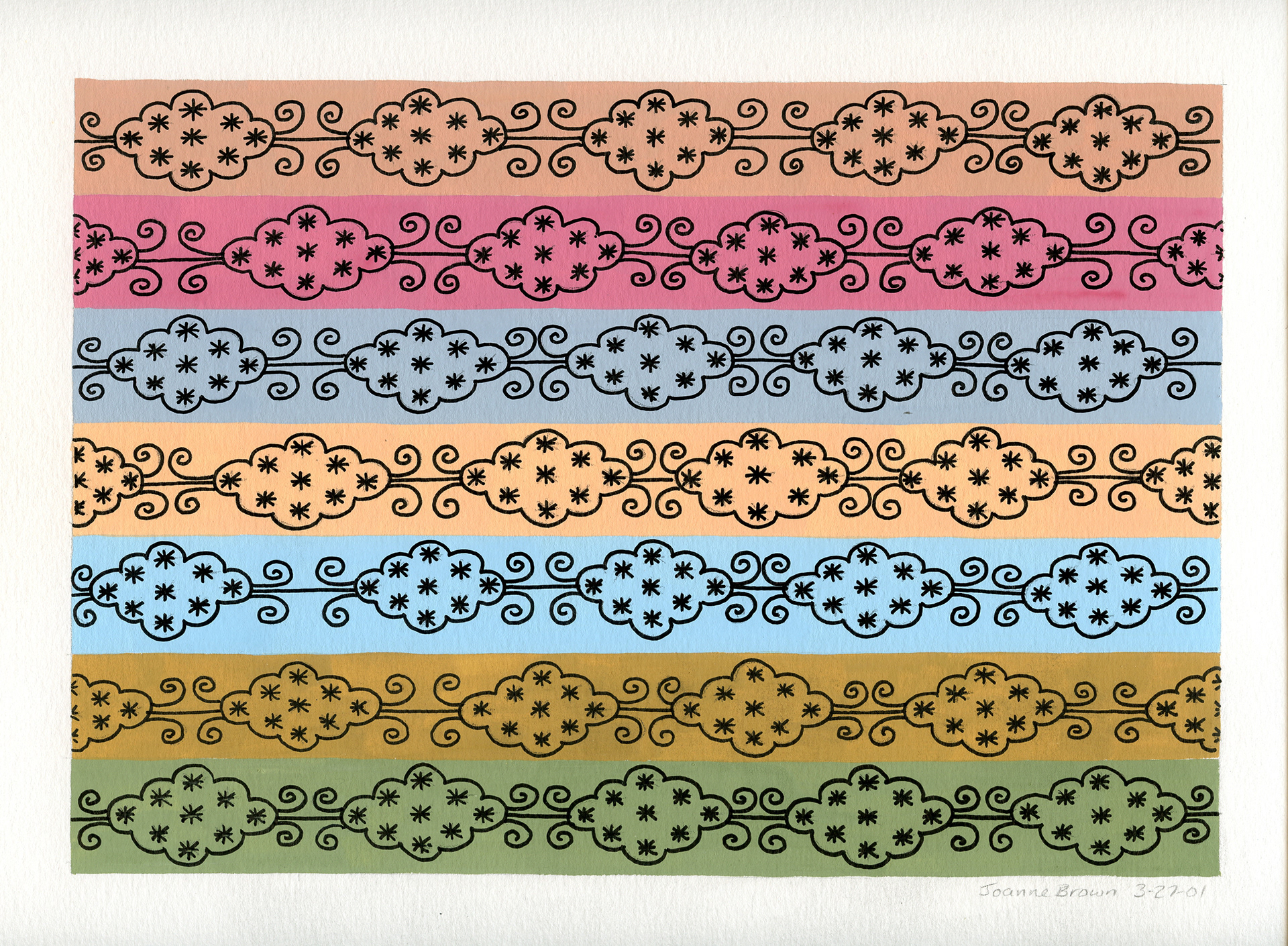 Wallpaper Clouds, Watercolor on Acid-Free Rag Paper, 2001