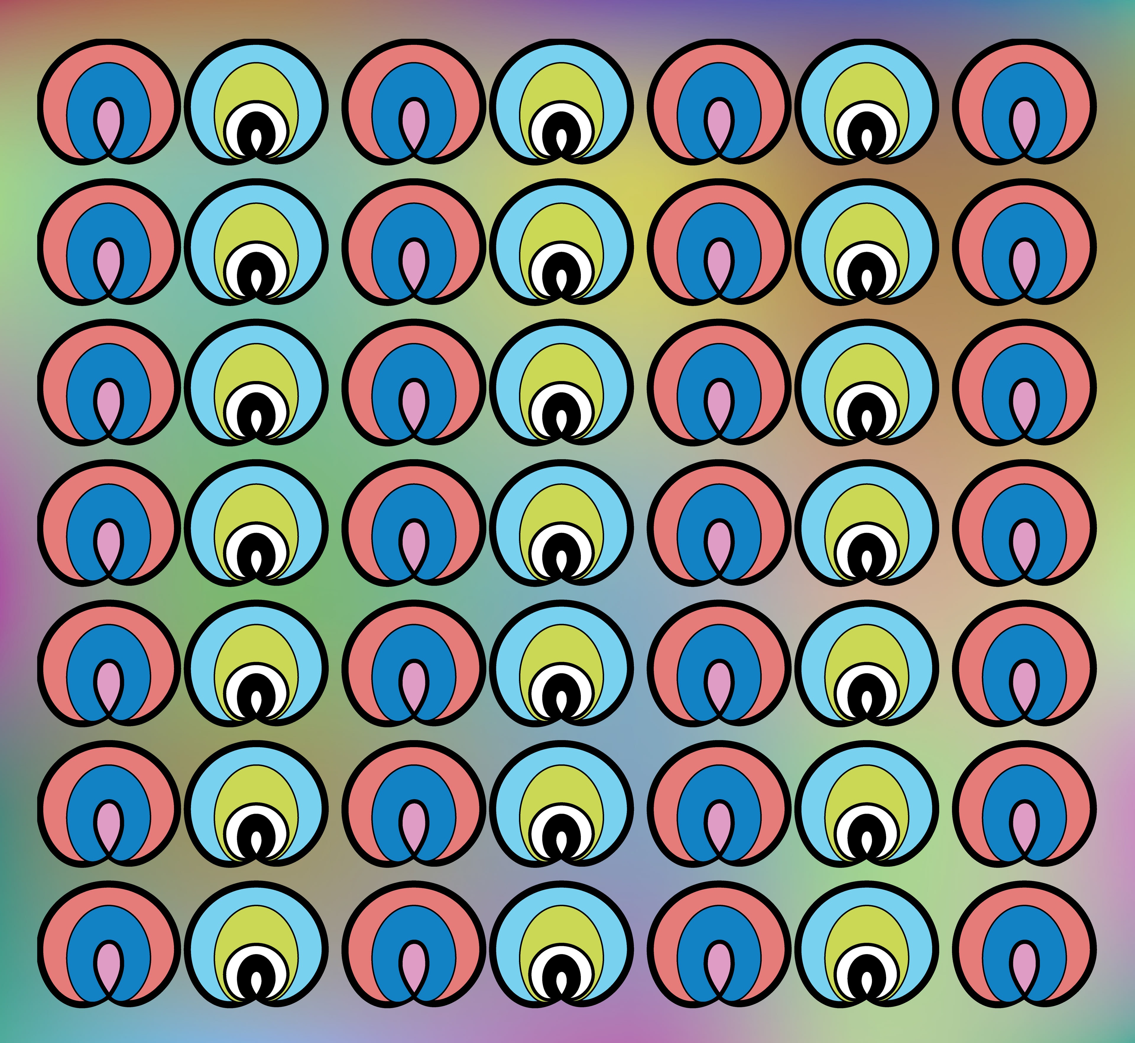 Eye Winks, Digital Art, Pattern 1, 2025