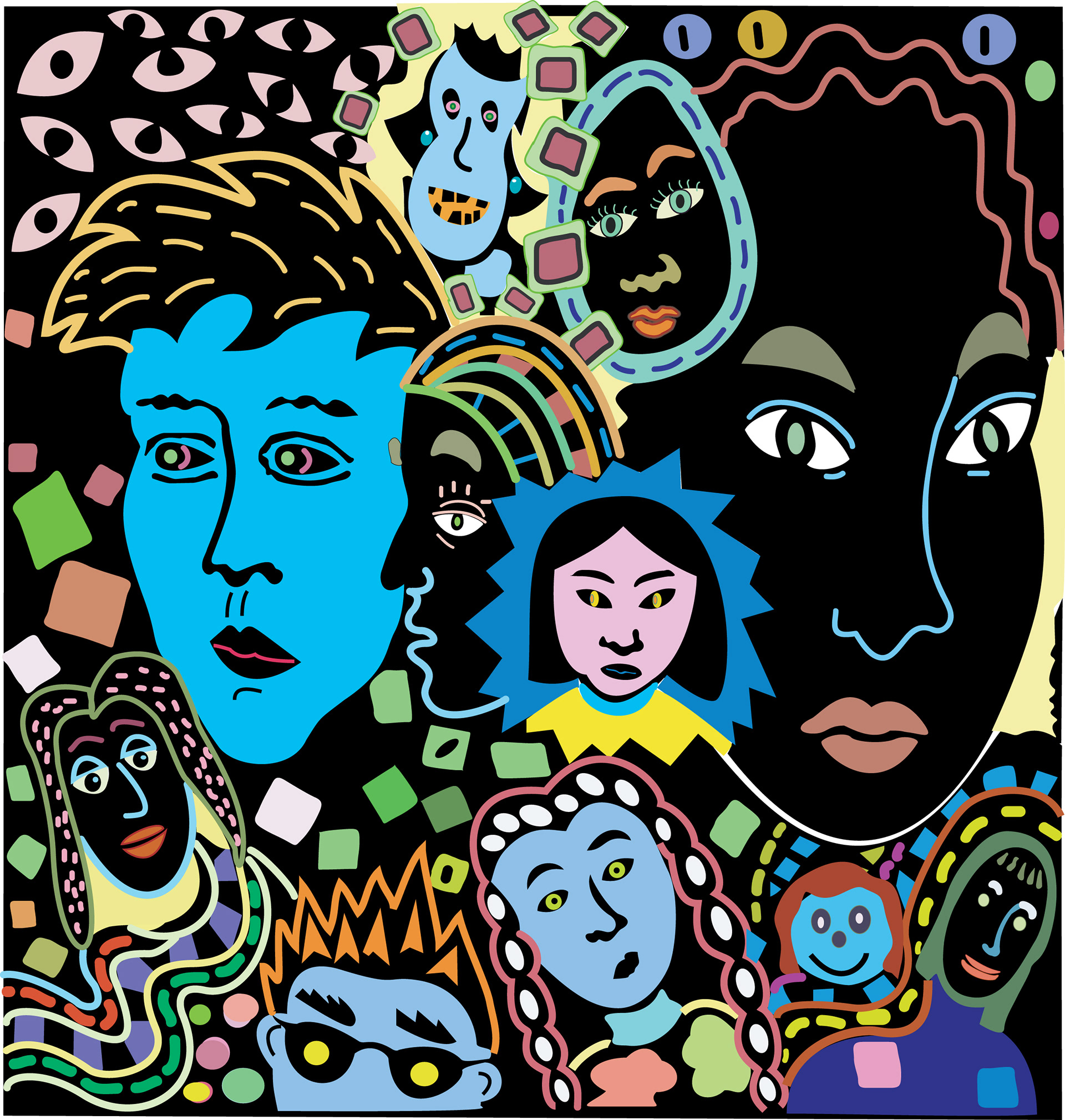 Women Faces, Digital Art, 2006