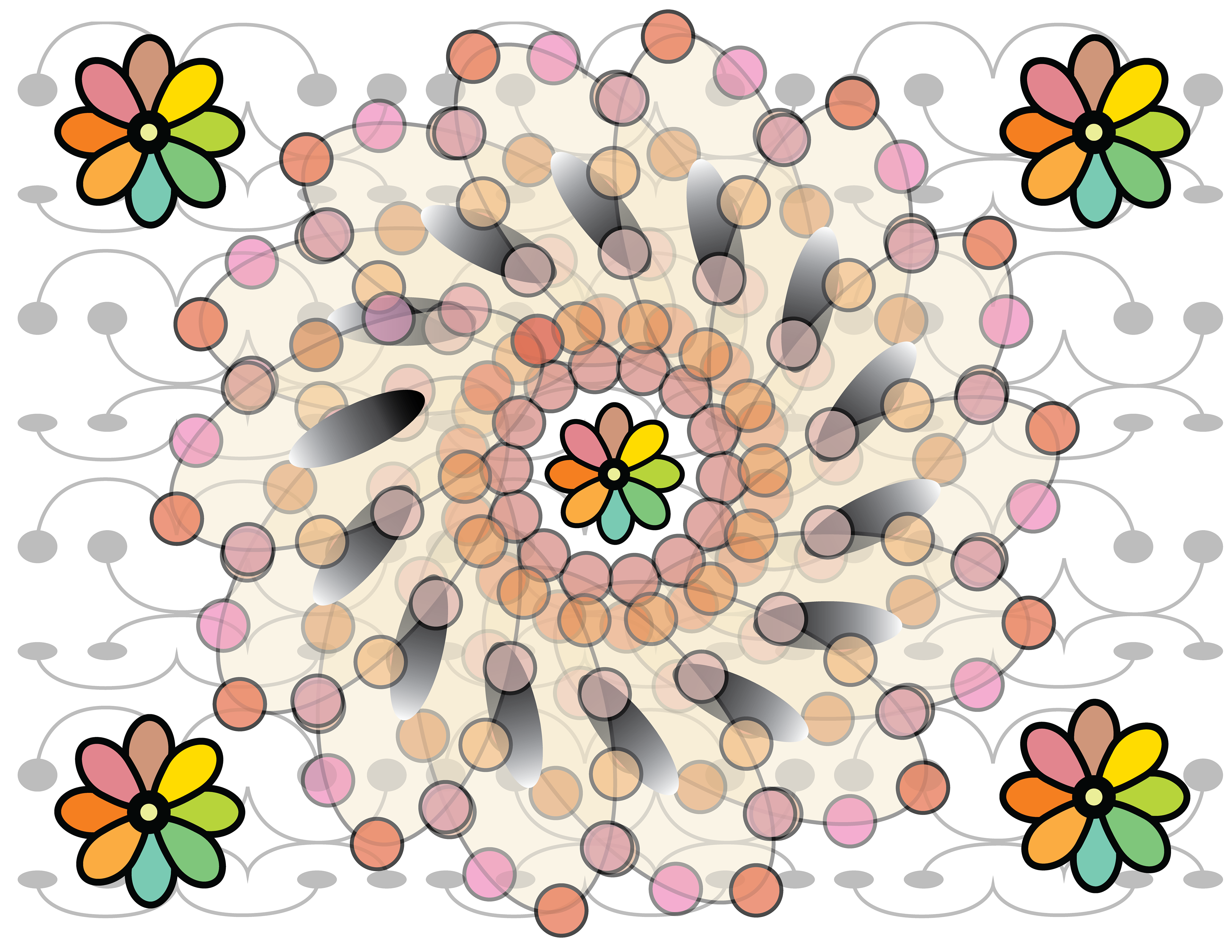 Flower Wheel of Happiness - Digital Art, 2022