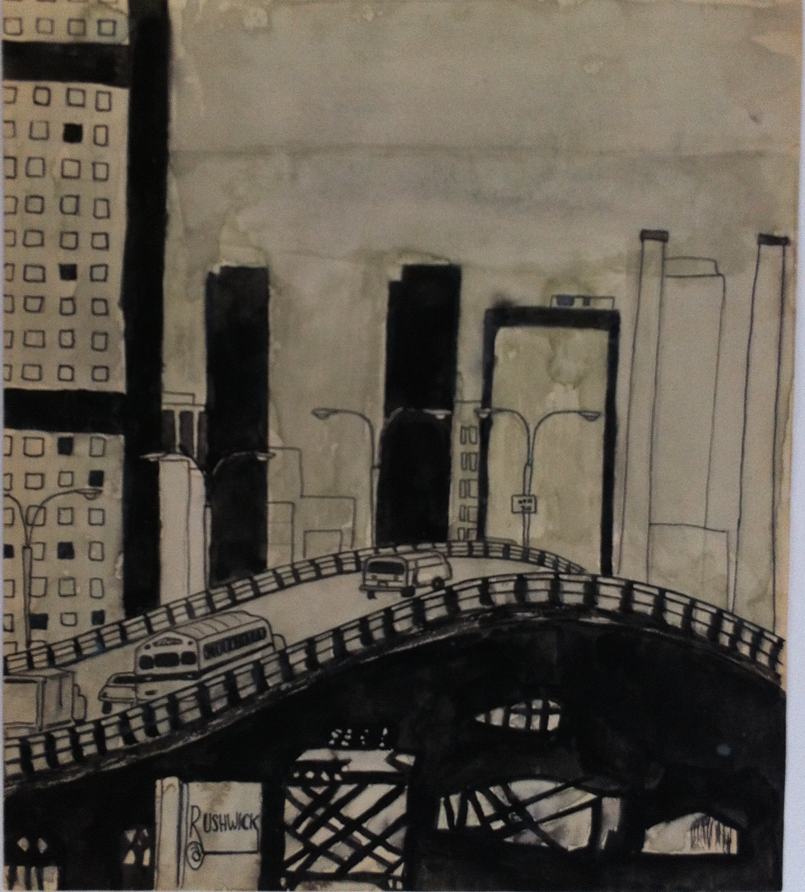 Pollution, Watercolor on Paper, 1973