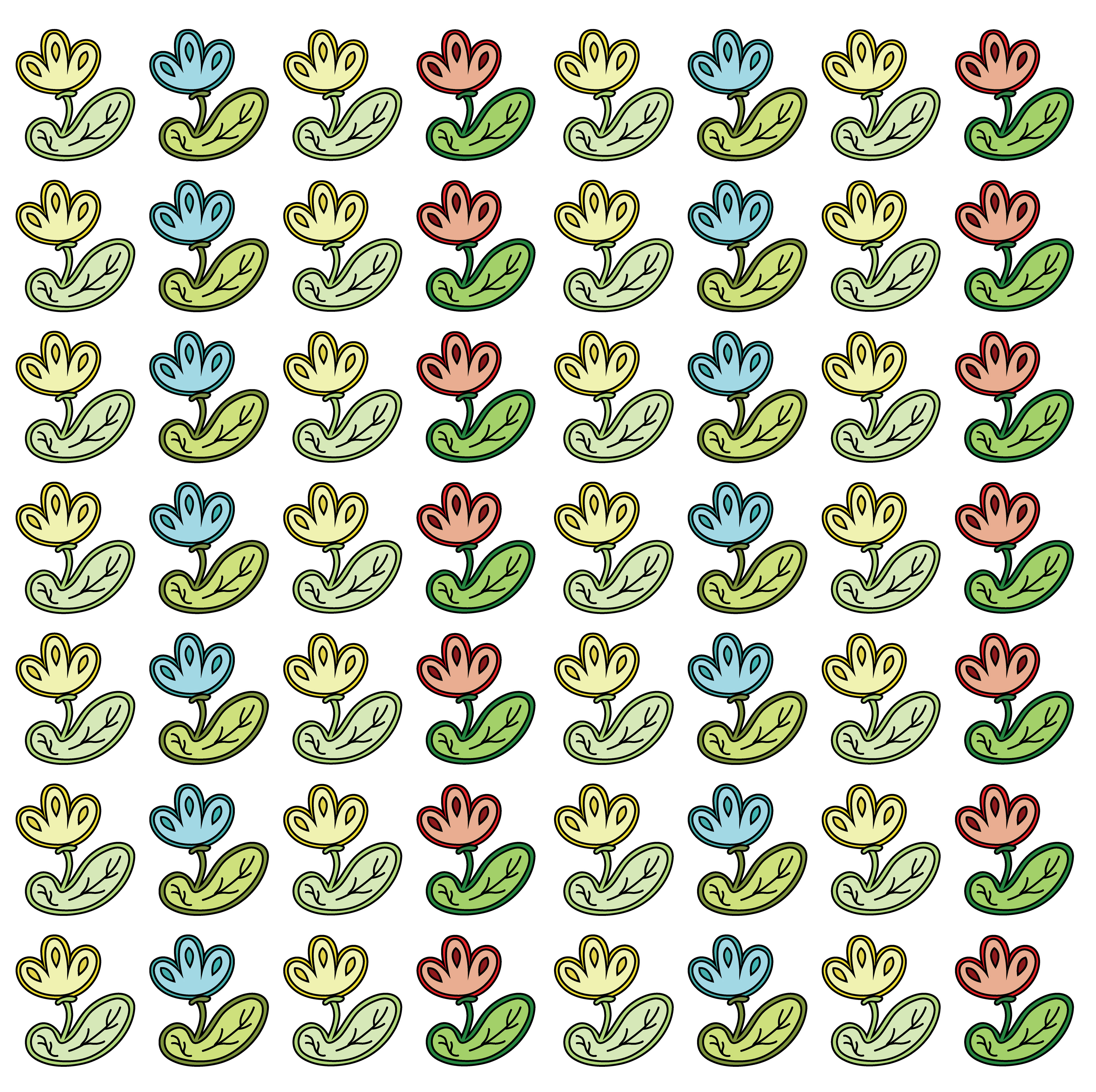 Flower Decals, Digital Art, Pattern 5, 2025