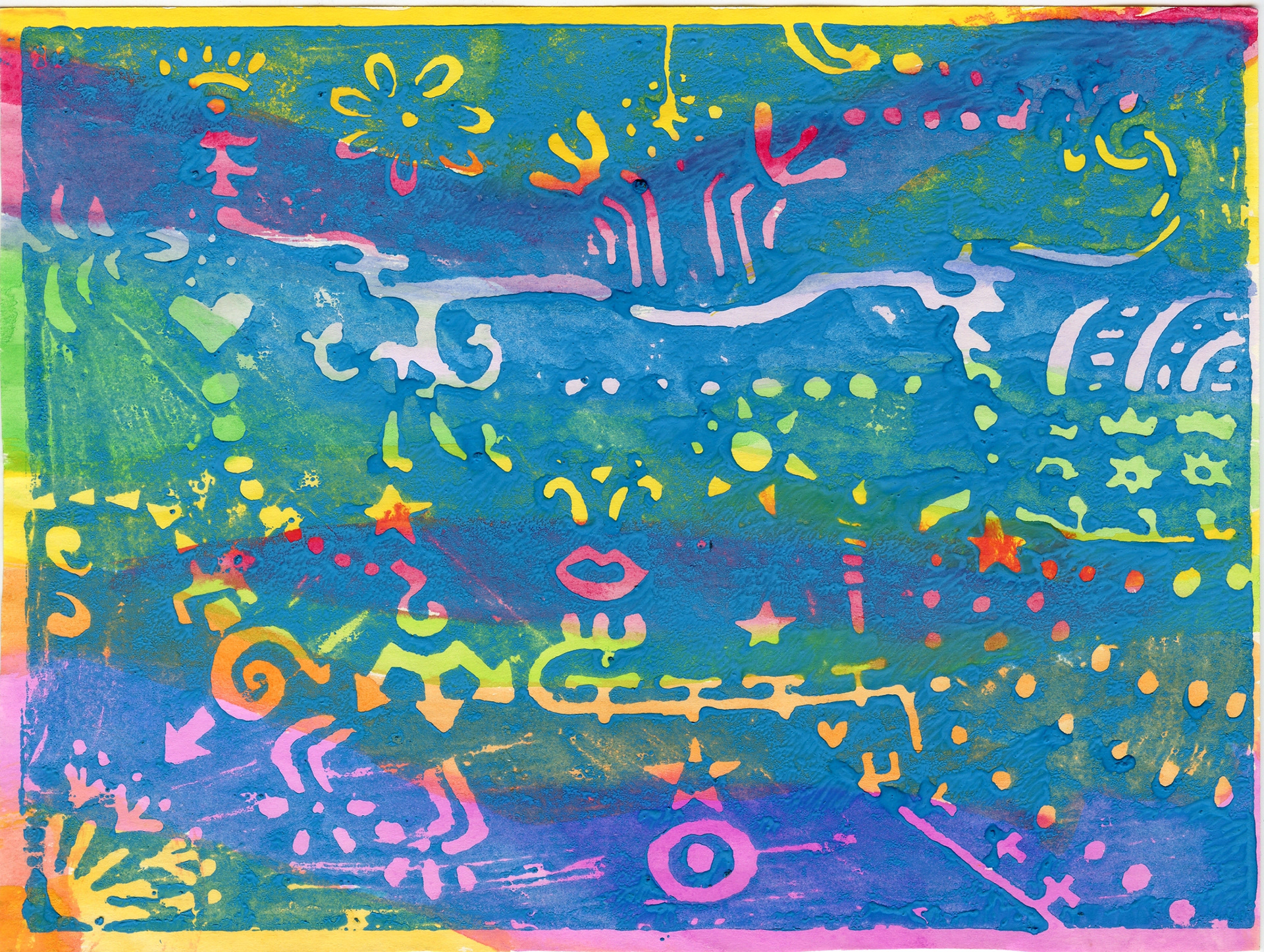 Stream, Linoleum Print, Version 3, 1978