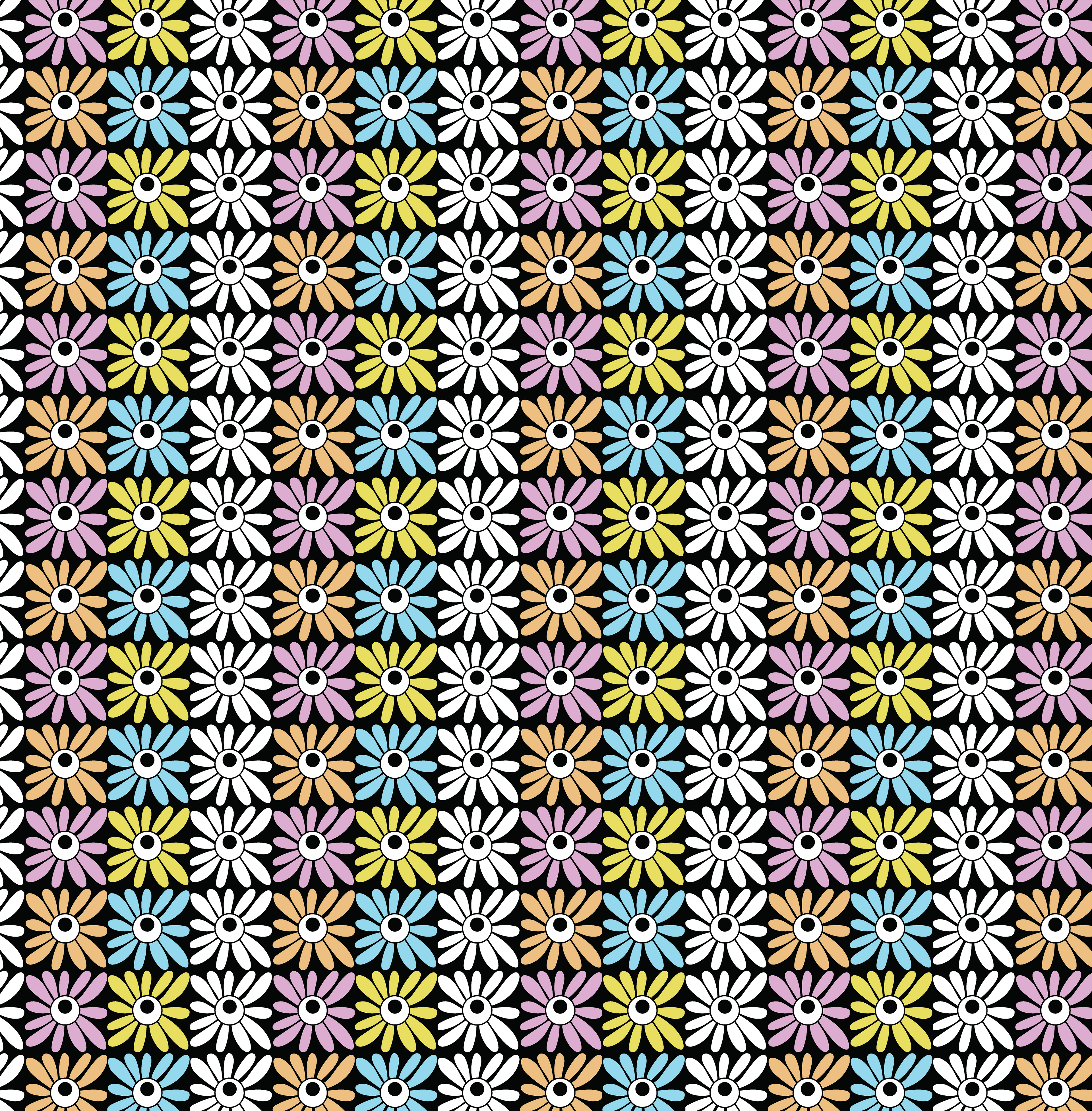Flower Quilt, Digital Art, Pattern 1, 2025