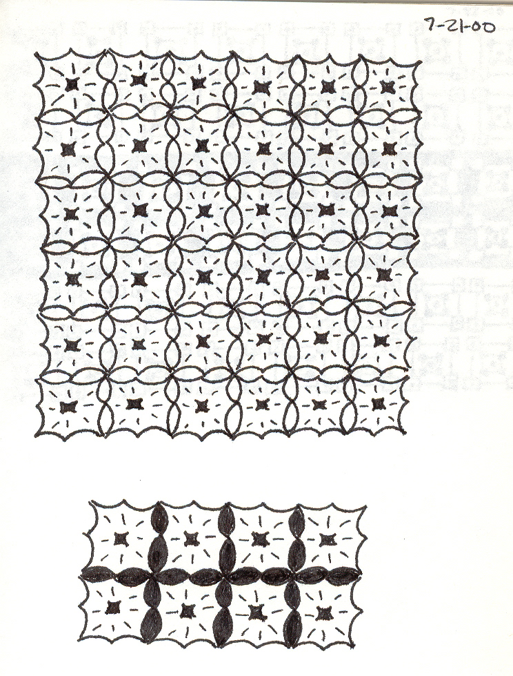 Night Garden, Pen and Ink on Paper, Sketch 4, 2000