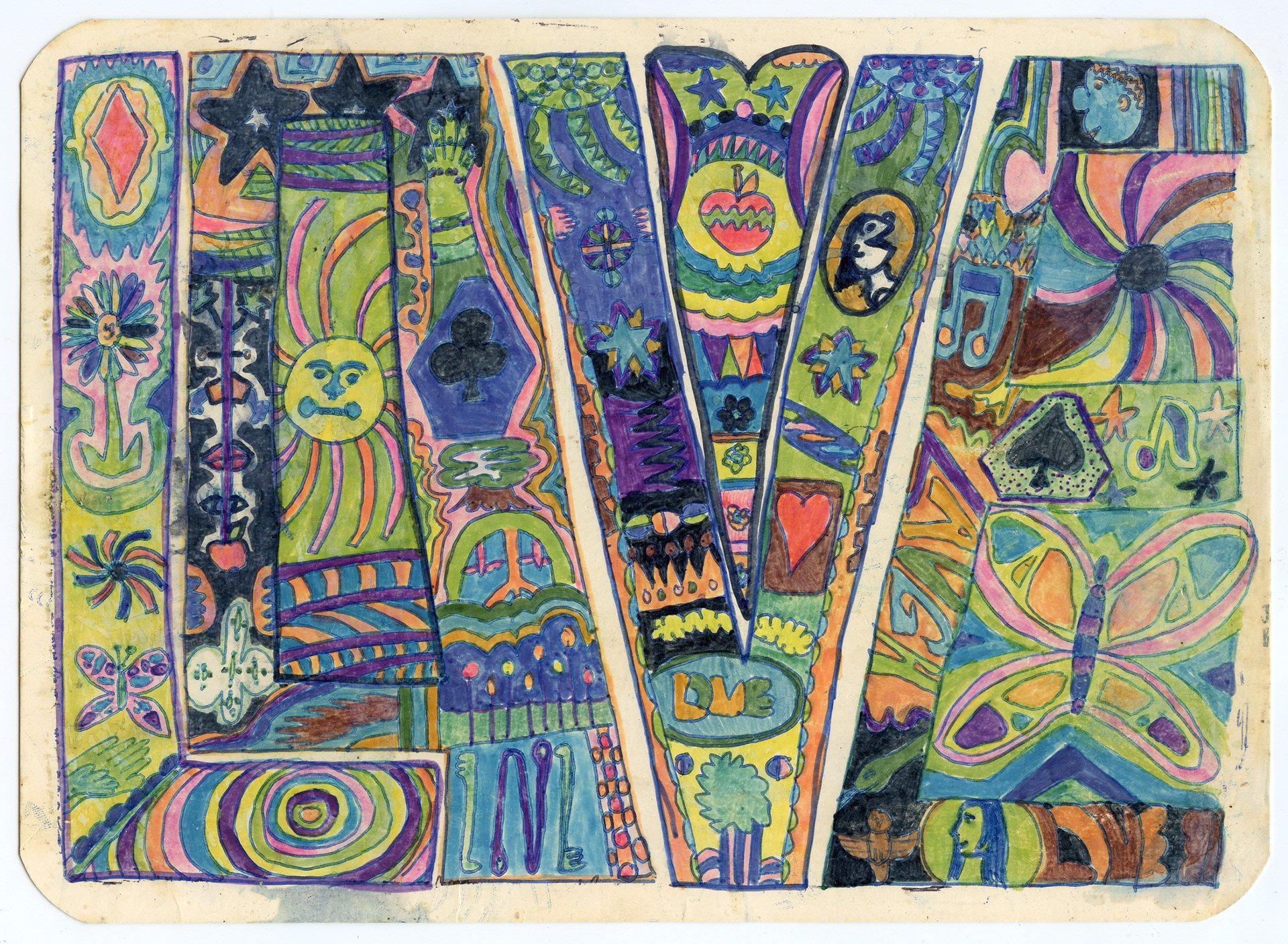 Love Letters # 3, original magic marker, 1971