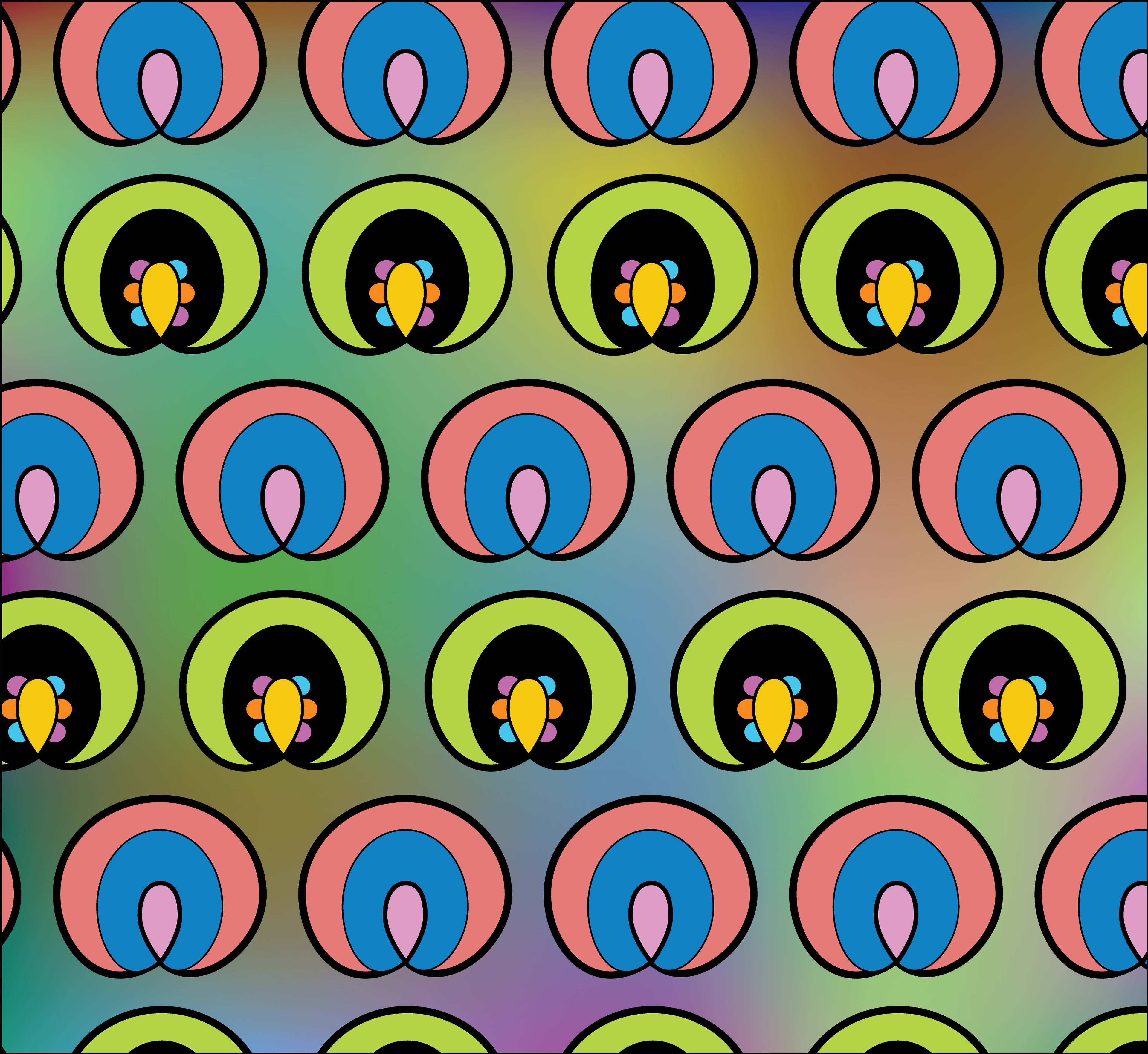 Eye Winks, Digital Art, Pattern 3, 2025