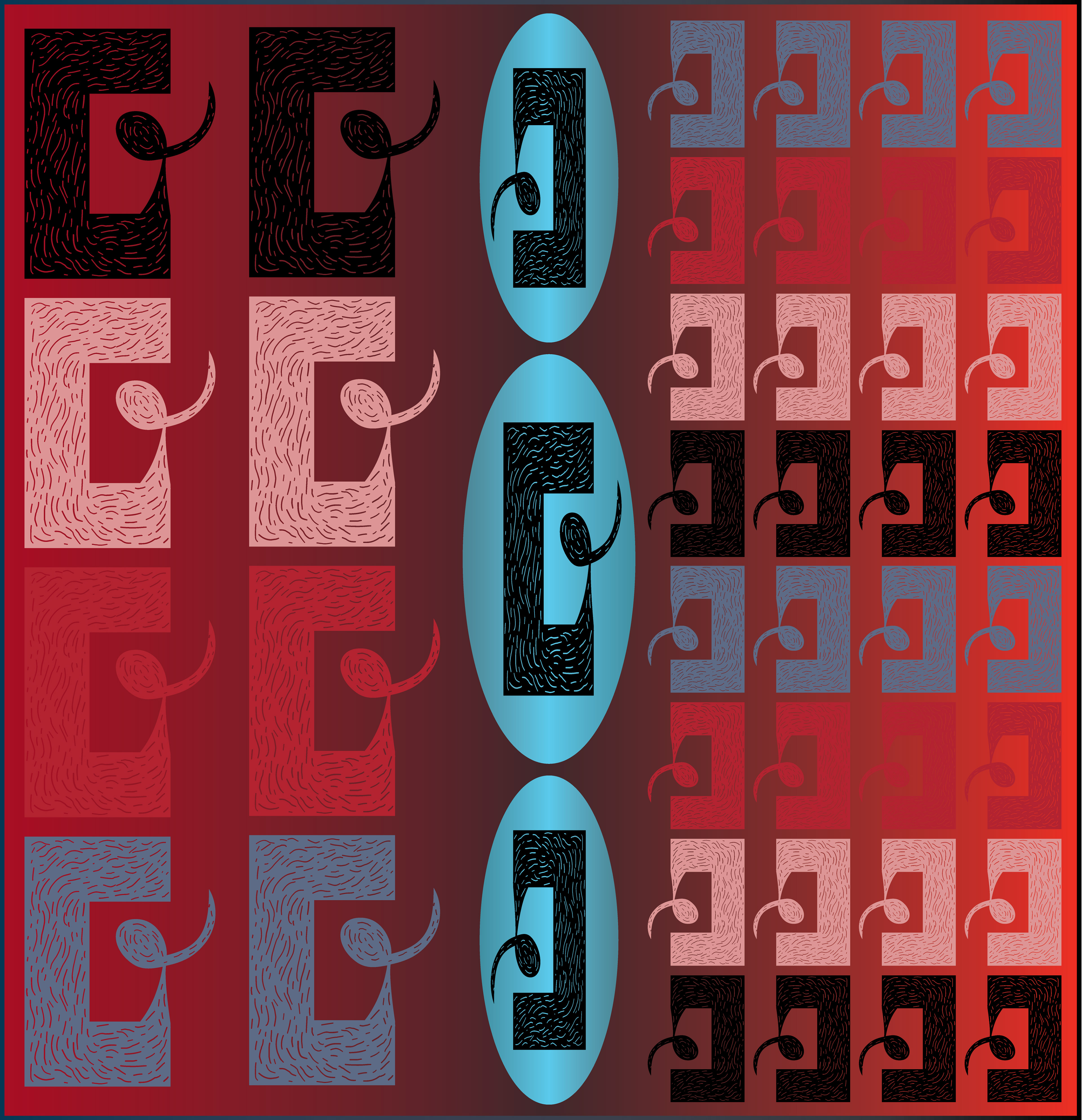 Door Latch, Digital Art, Pattern 1, 2025