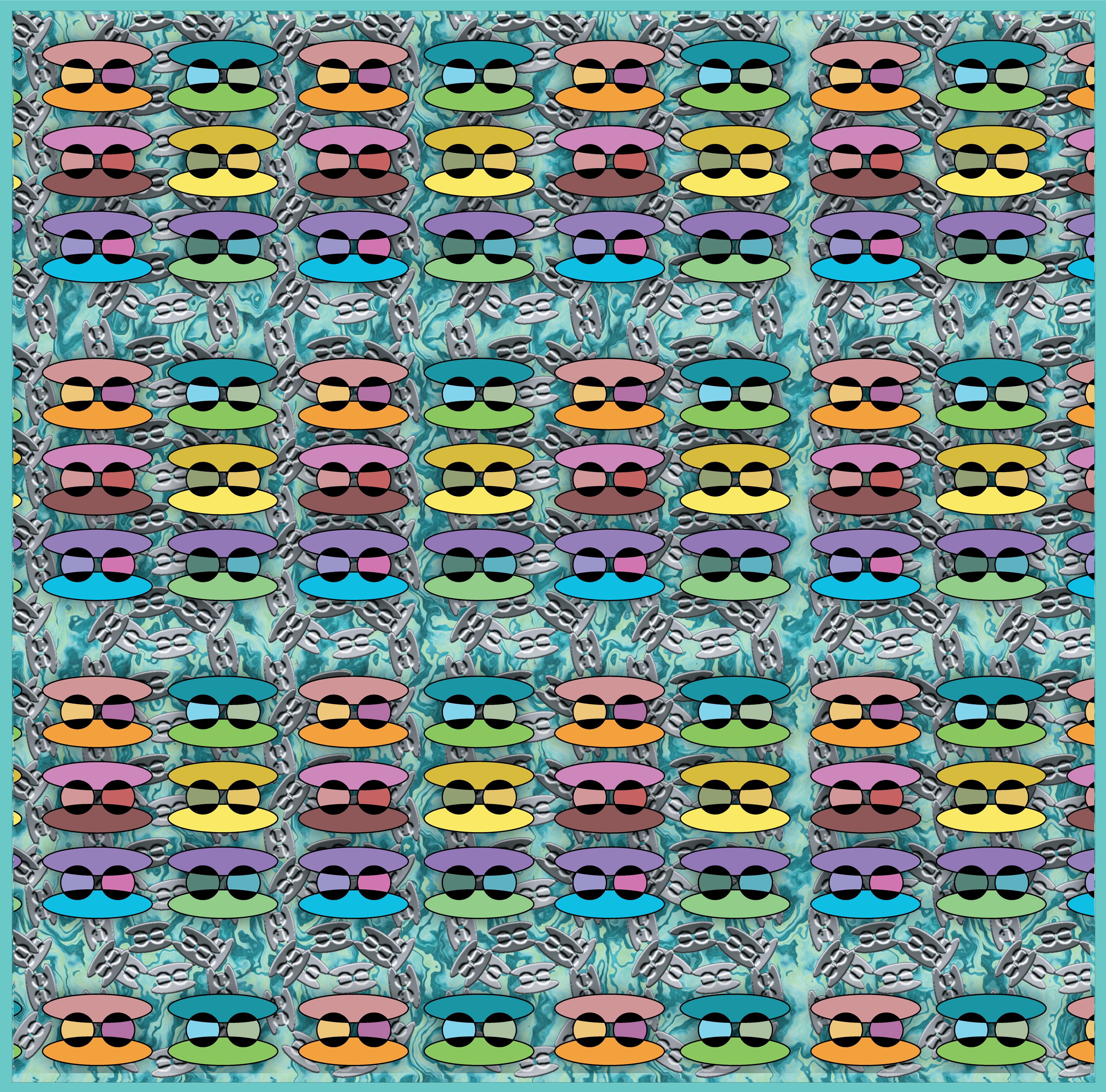 Bubble Cookie, Digital Art, Pattern 6, 2025