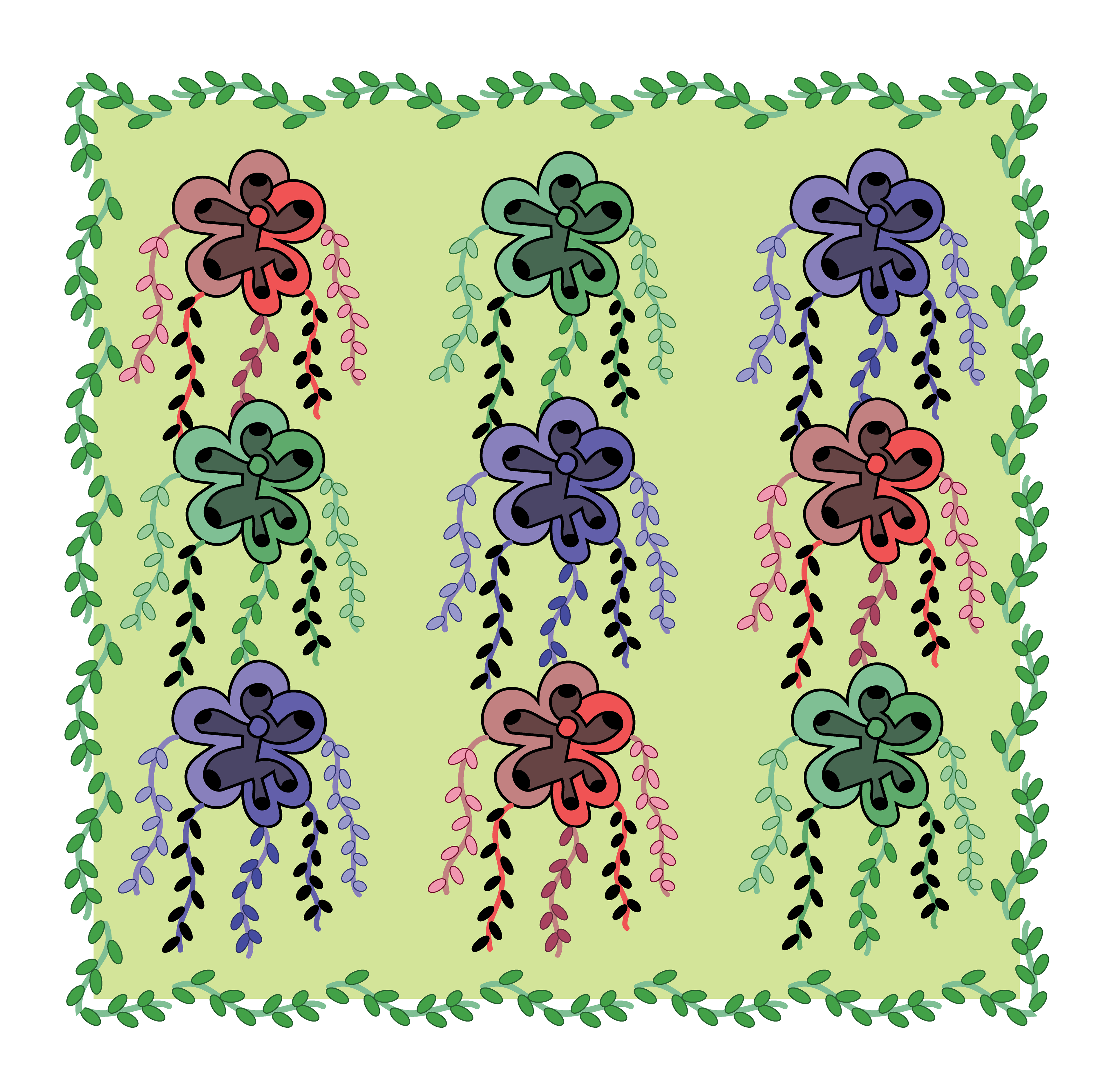 Flowering Vine, Digital Art, pattern 1, 2025