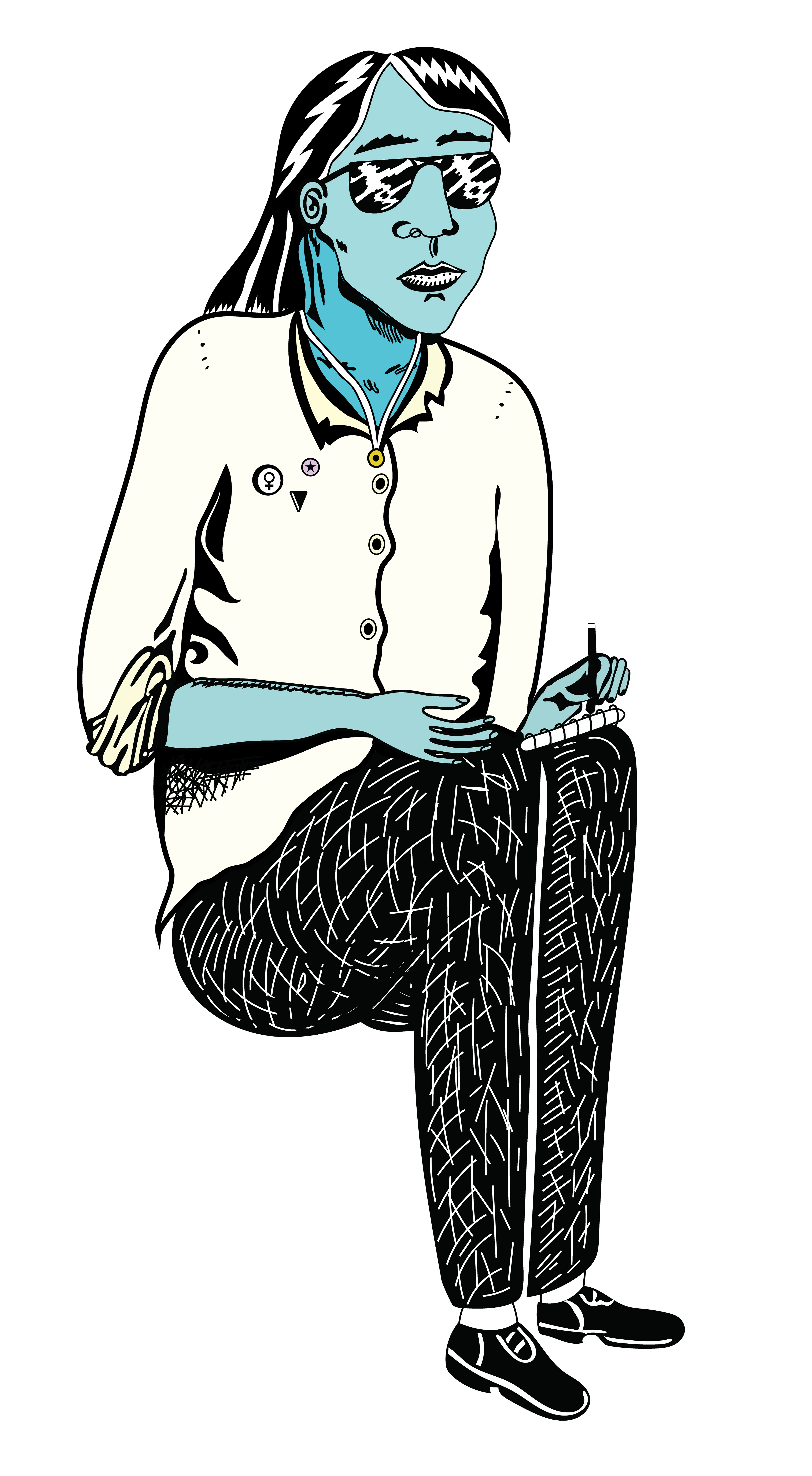 Sunglasses and Sketchbook, Digital Art, version 1, 2026