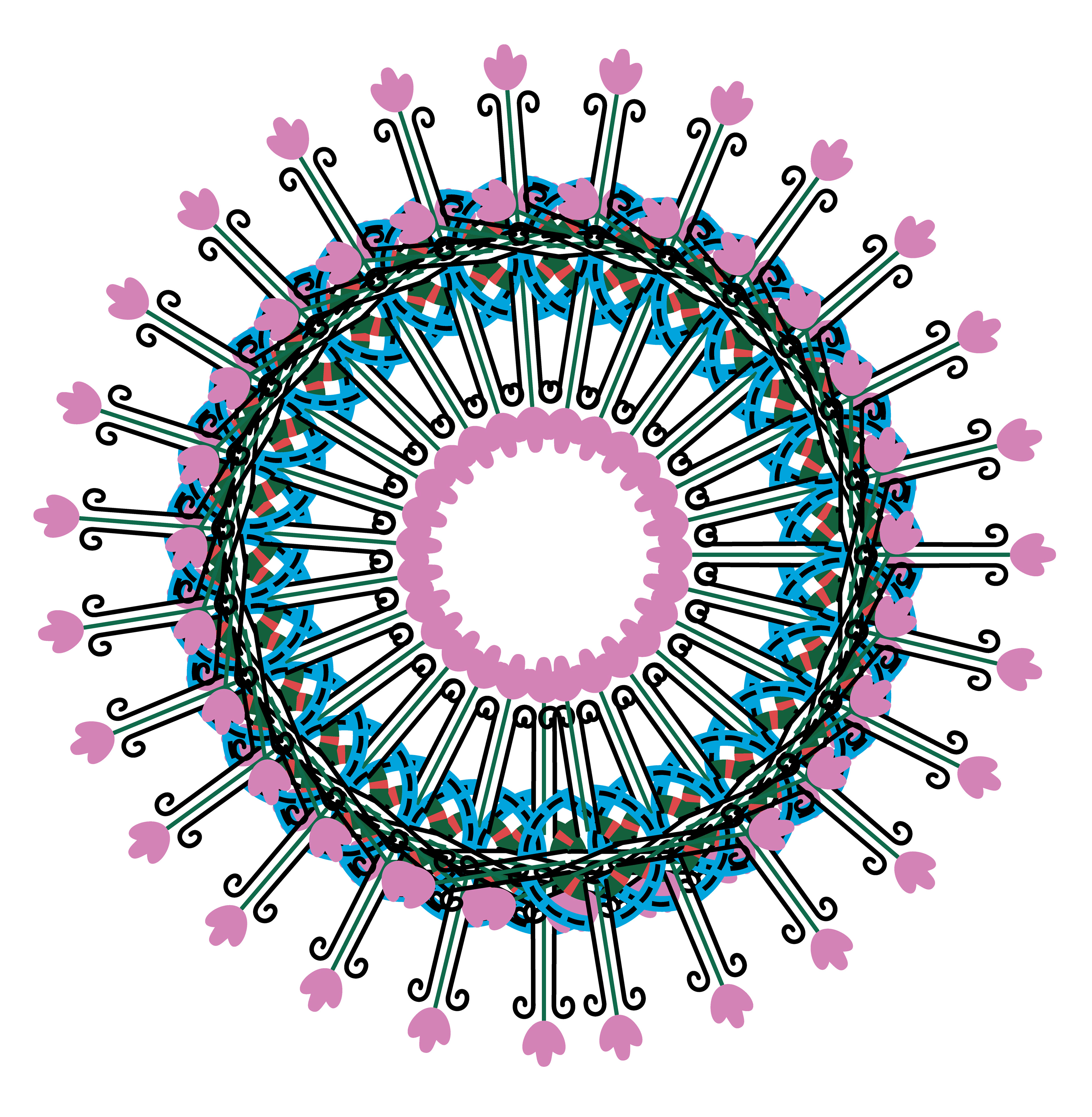 Toy Garden, Digital Art, Radial 2, 2021