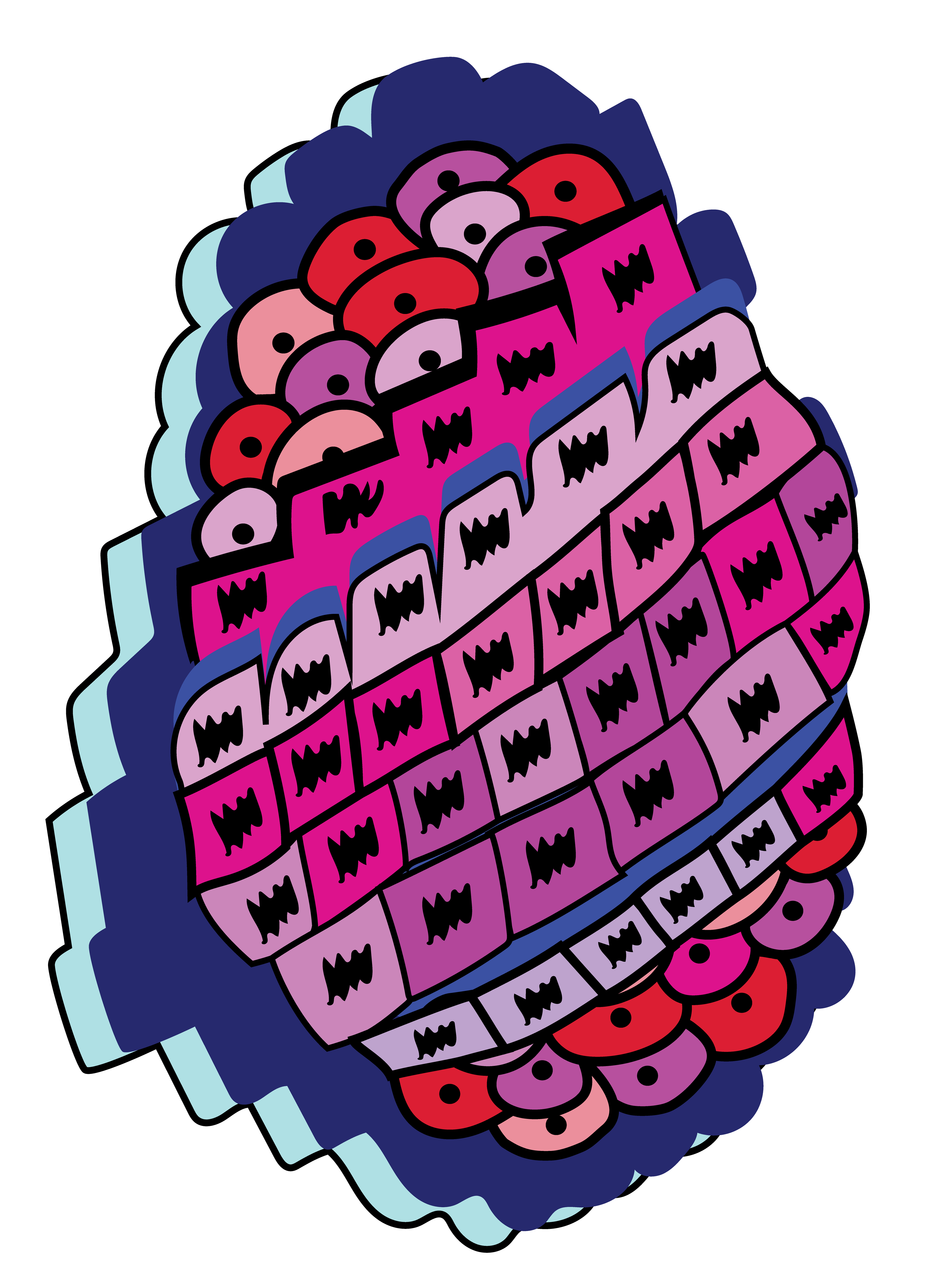 Drupelet Cluster, Vector Drawing 2, 2025