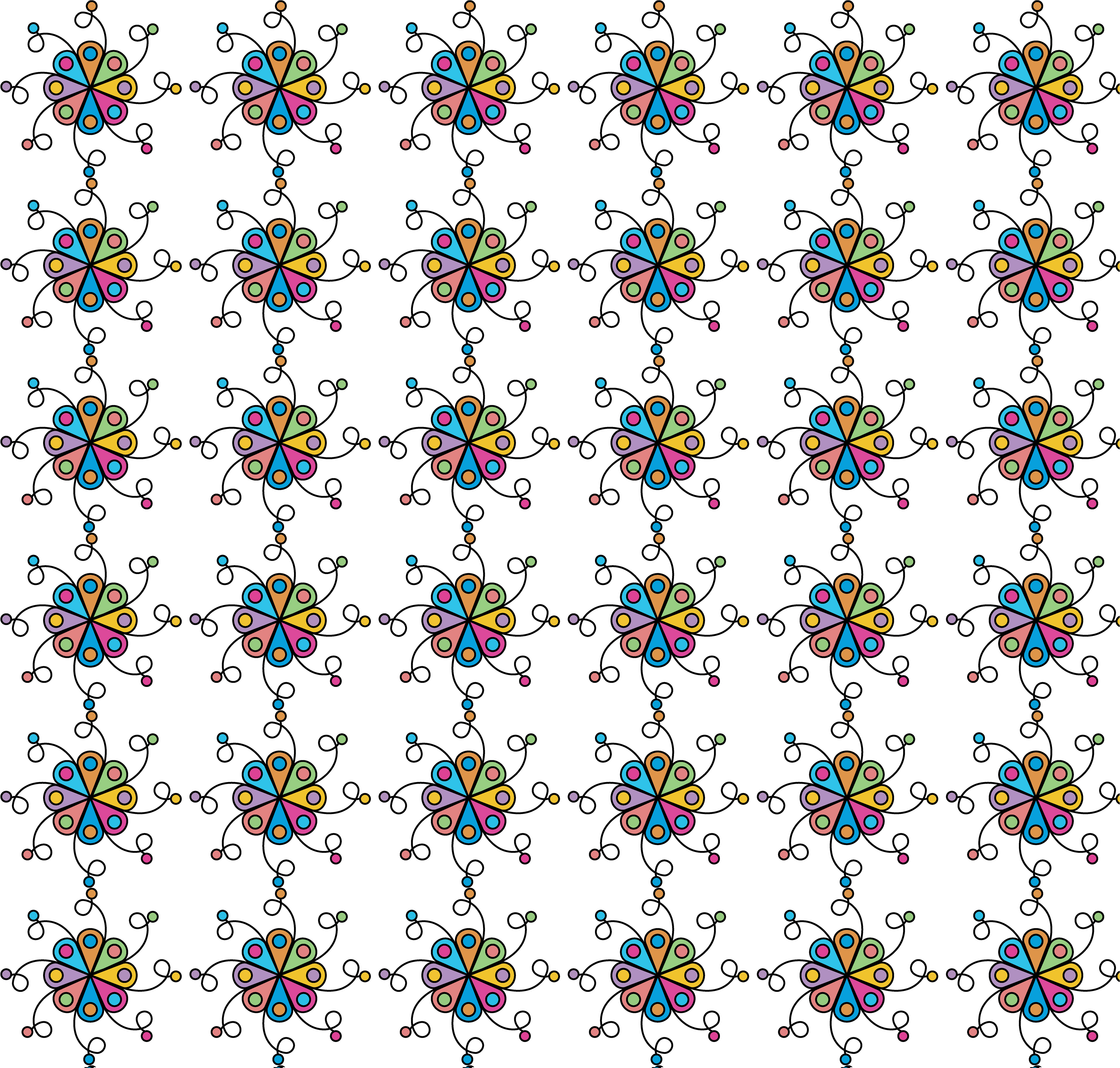 Flower Power Pattern 2, Digital Art, 2021
