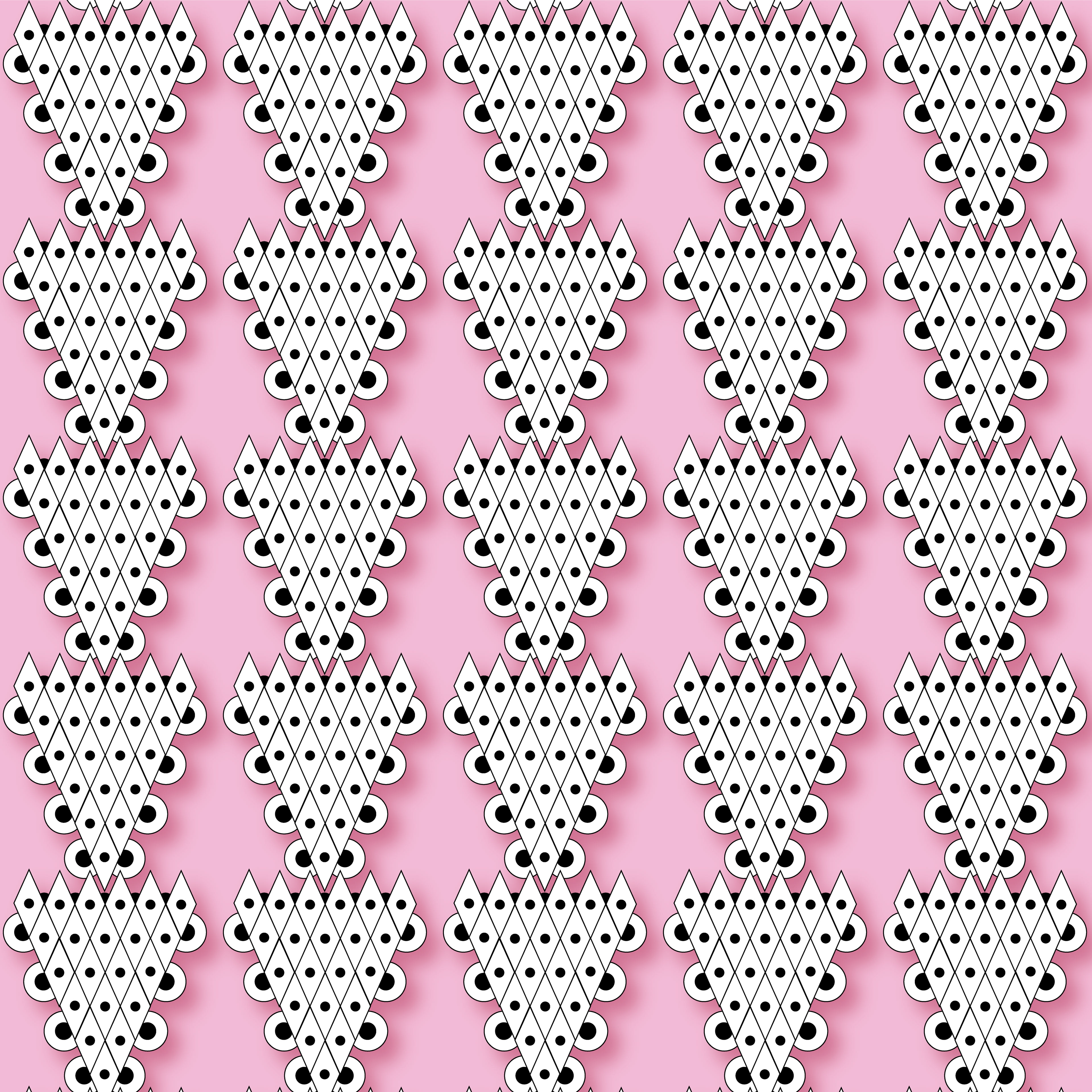 Strawberry Cone, Digital Art, Pattern 3, 2021