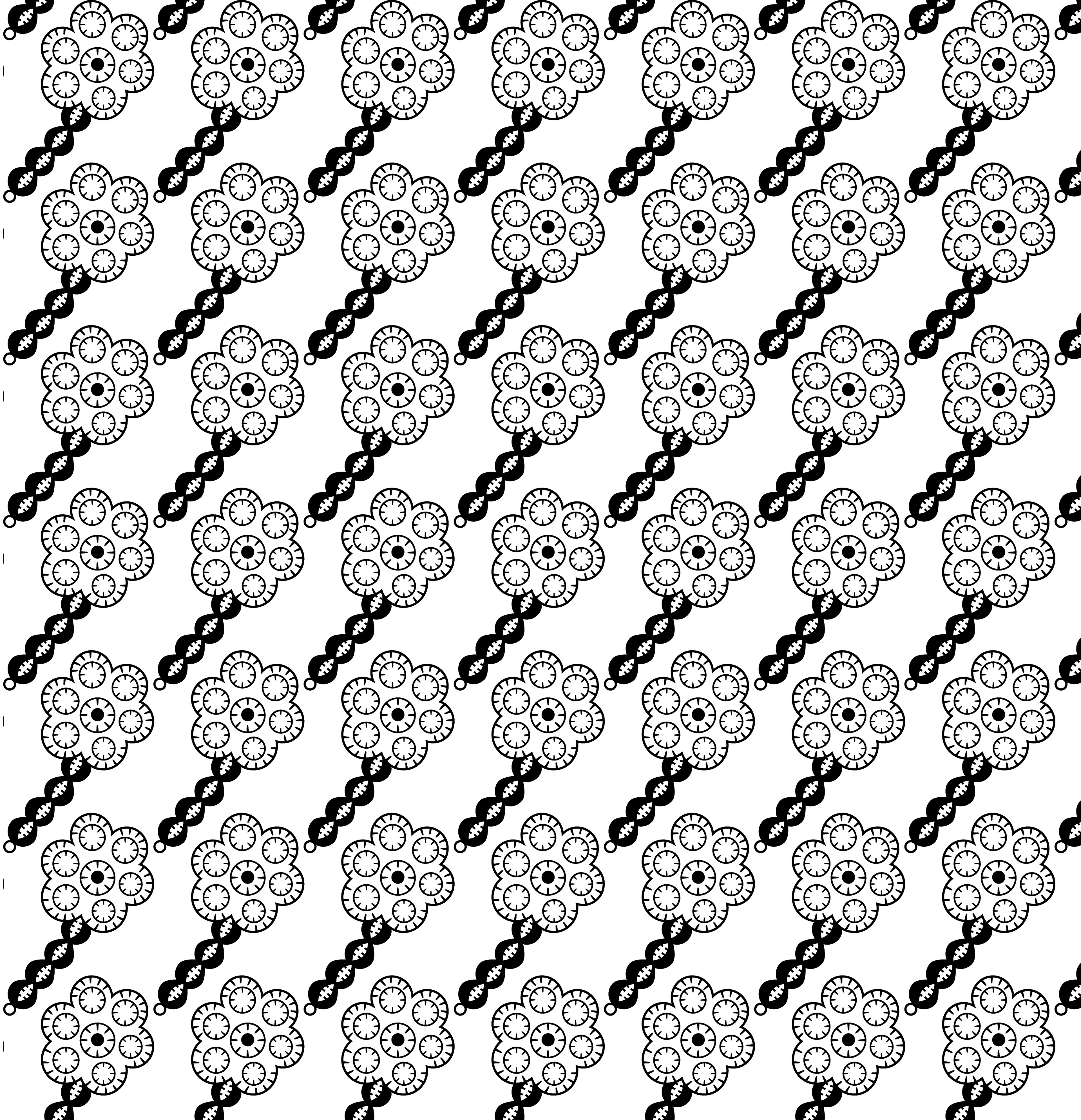 Interlocking Disk Daisies, Digital Art, Pattern 1, 2025