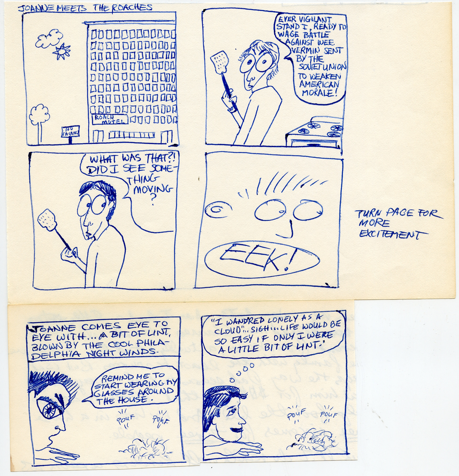 Roaches, Cartoon, Pen and Ink, 1983