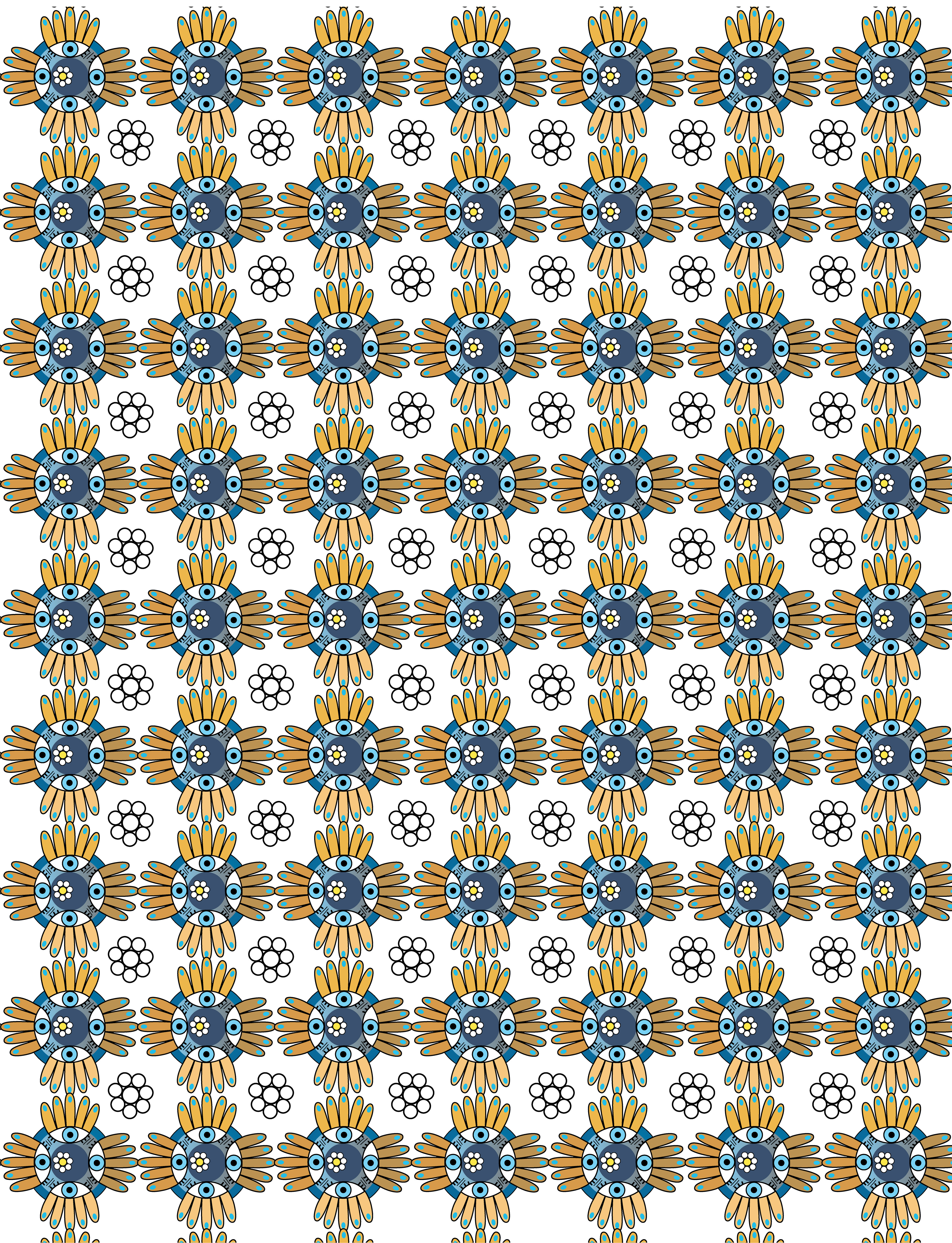 Sun Ray Eyes, Digital Art, Pattern 3, 2025
