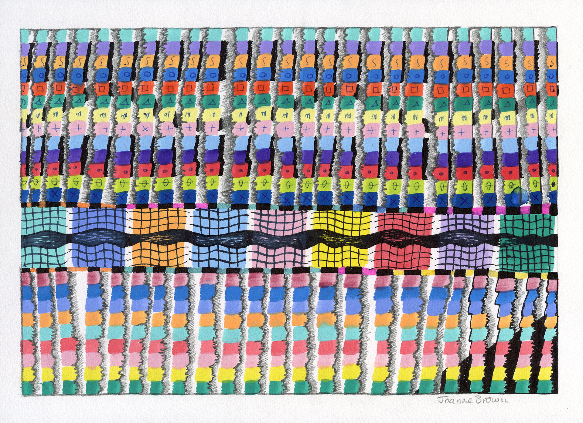 Piano Keys, Watercolor on Paper, 10" x 7", 1989