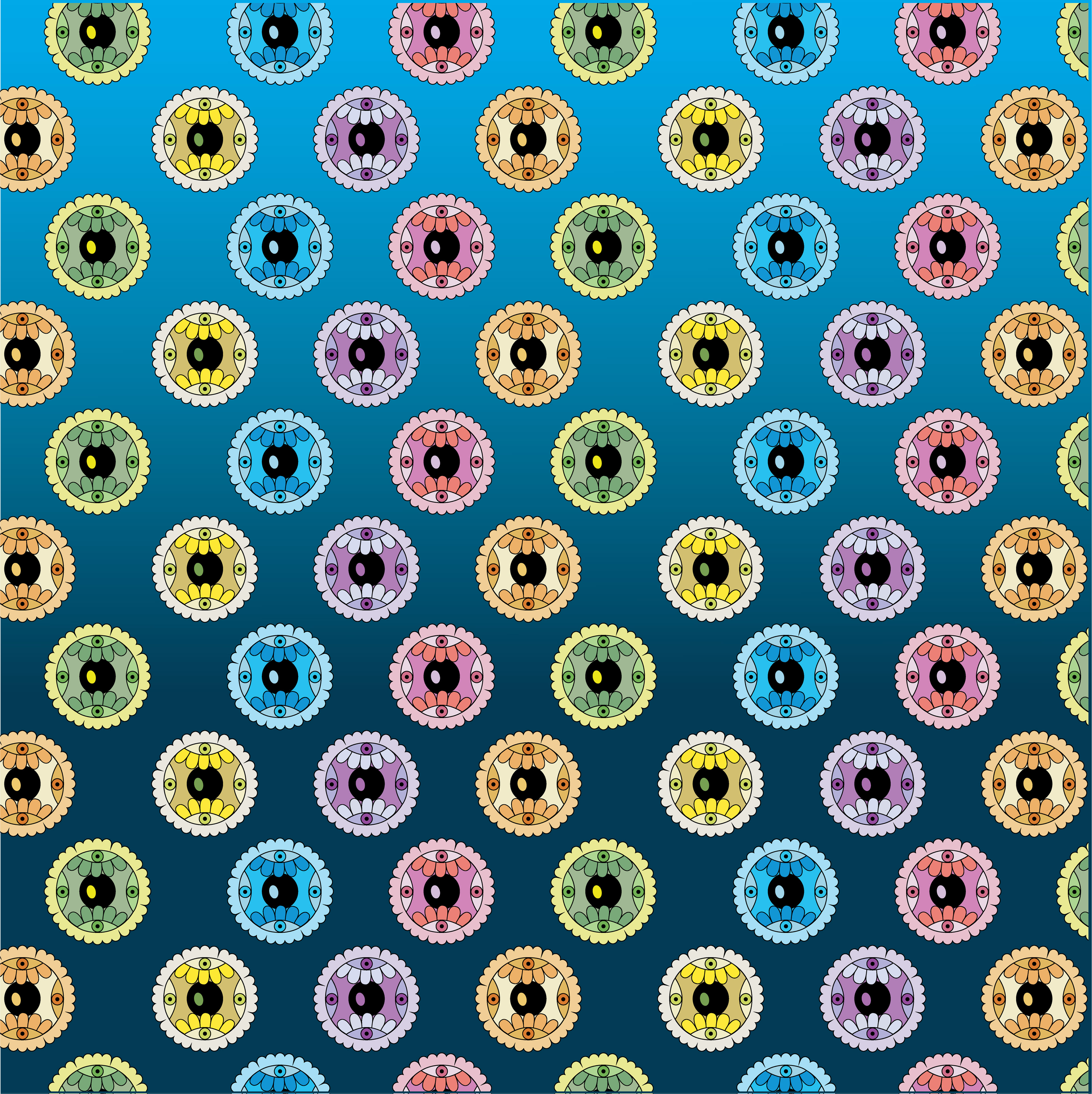 Glass Eye Flower, Digital Art, Pattern 2, 2025