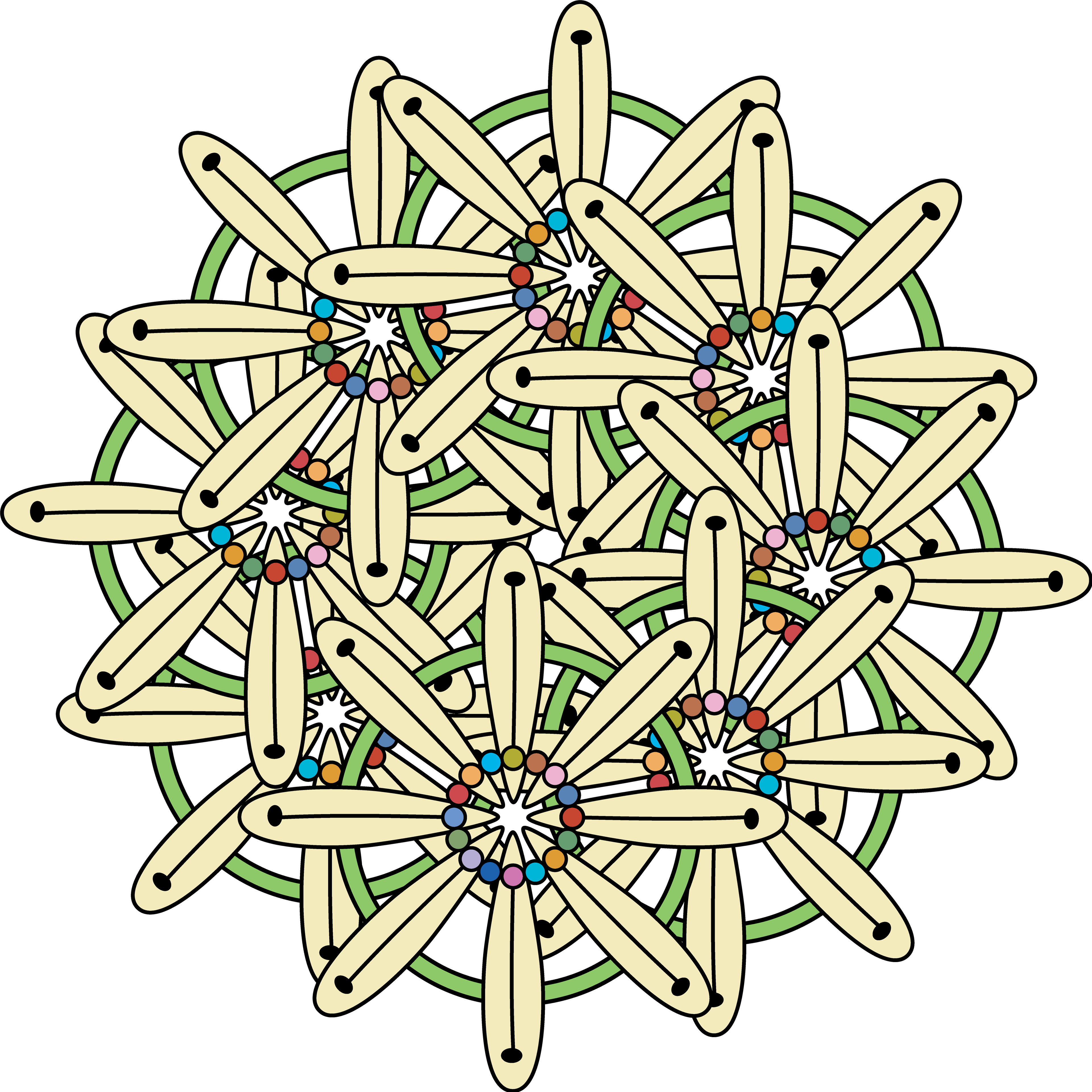 Rainbow Jewel Flower, Digital Art, Radial 2, 2025