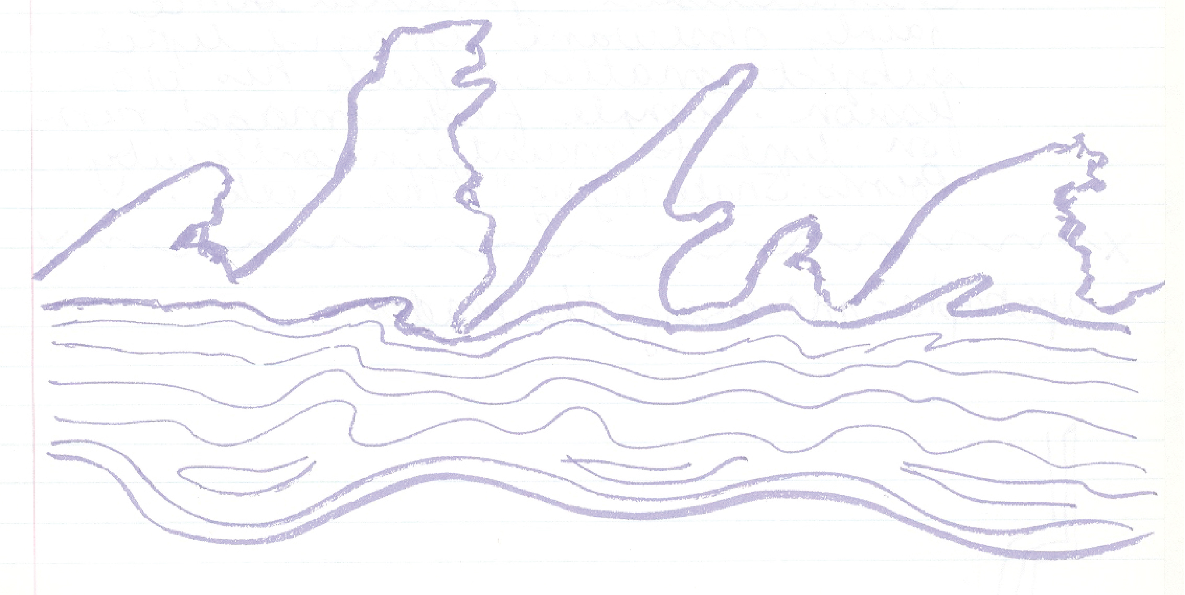 Ocean Waves, Ballpoint Pen Doodle, 1976