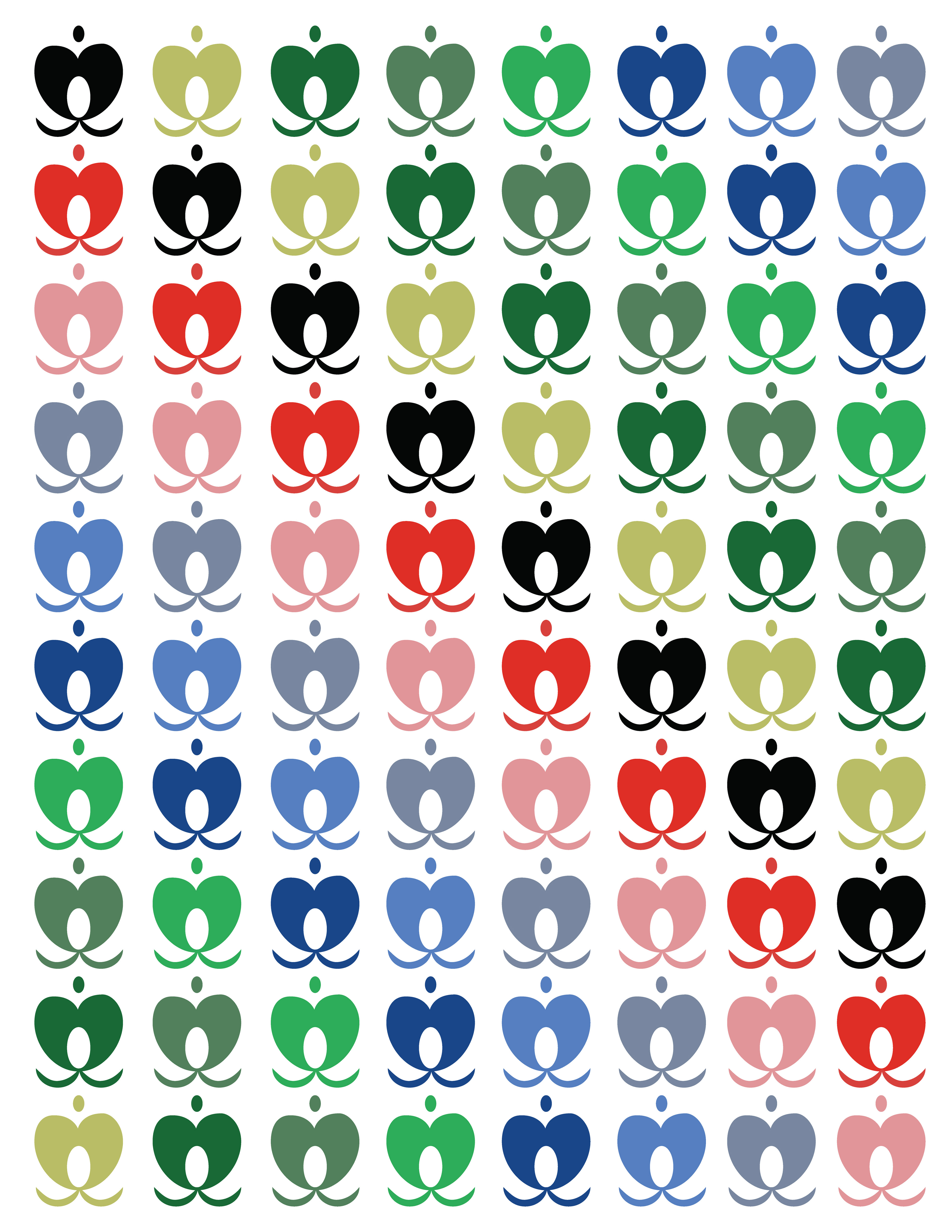 Apple Heart, Digital Art, Pattern 1, 2025