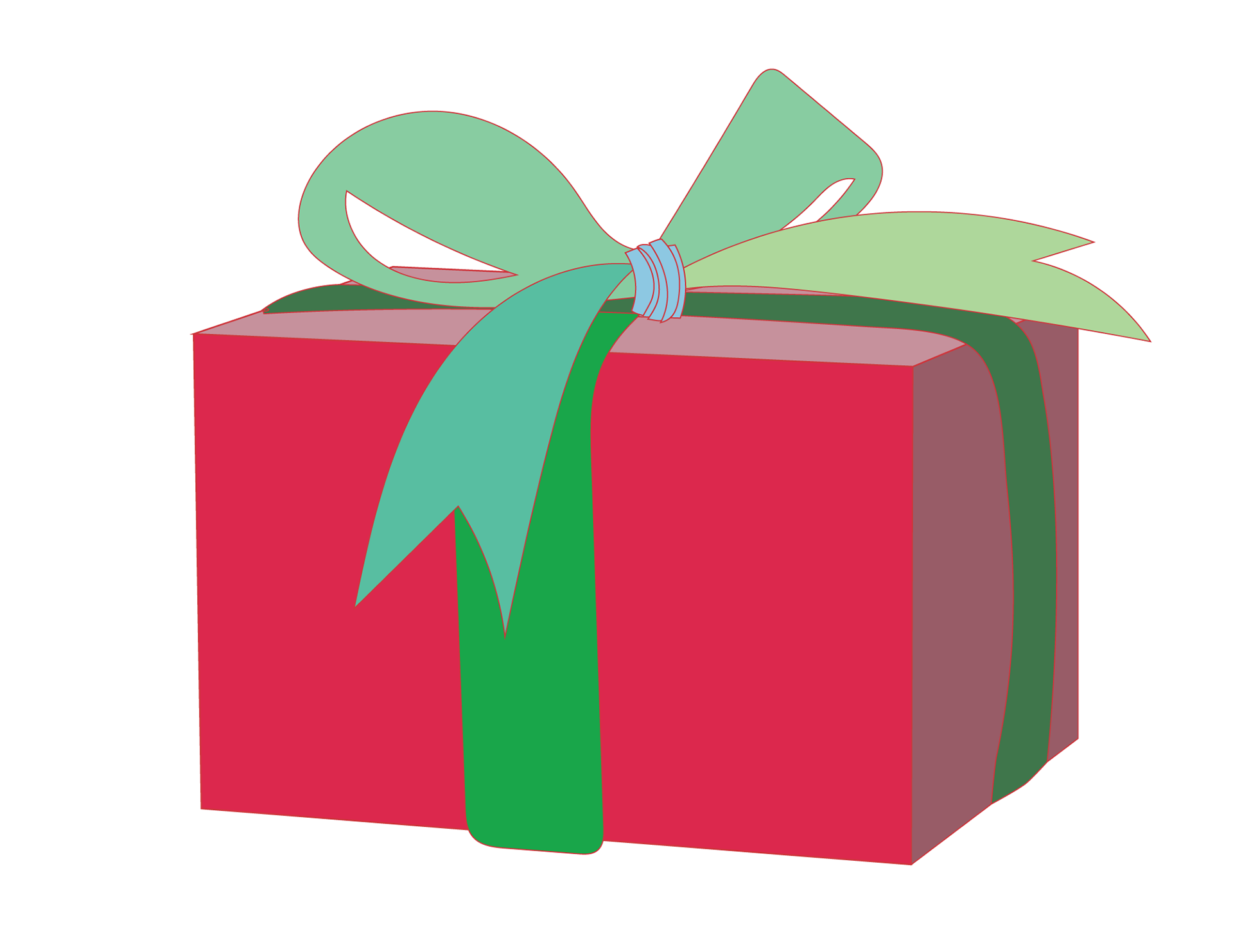 Digital Drawing of a Gift Box, version 1, 2022