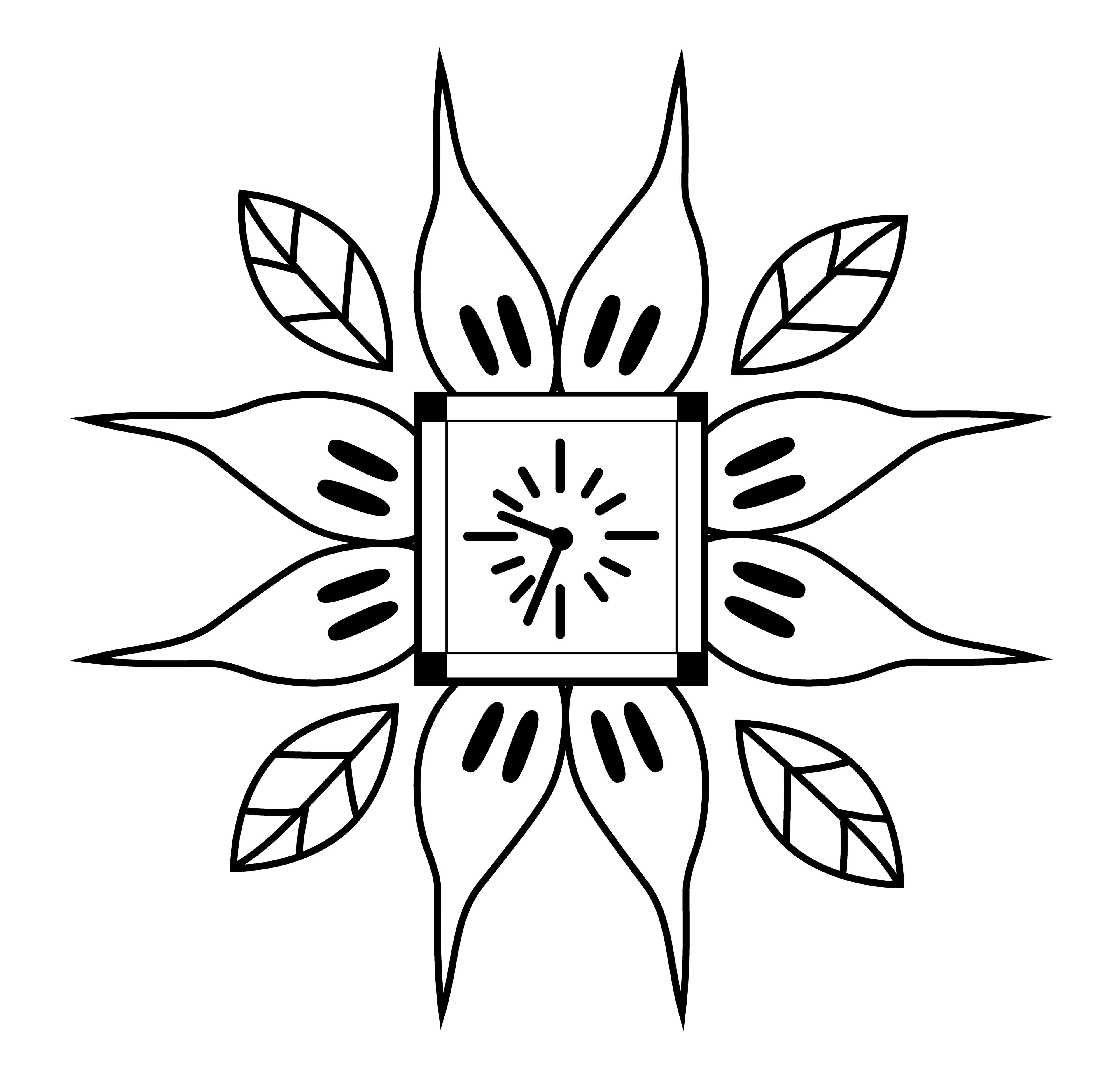 Flower Clock, Vector Drawing 3, 2025