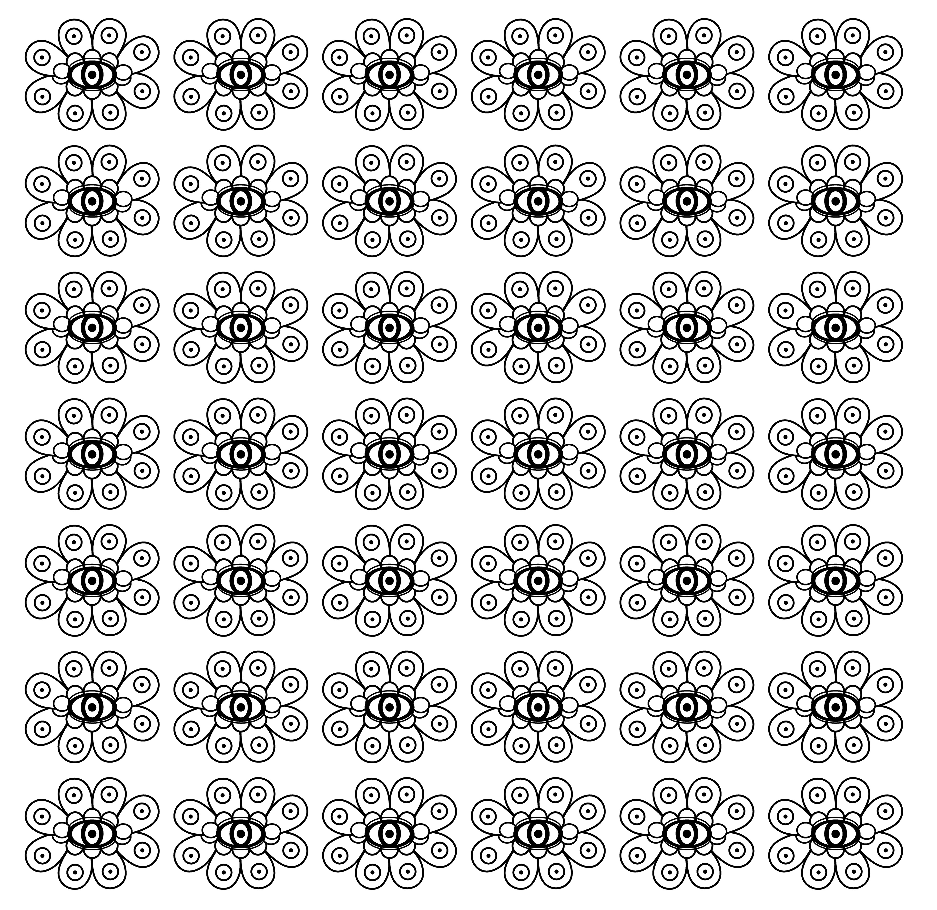 Flower Eye Flip, Digital Art, Pattern 3, 2025