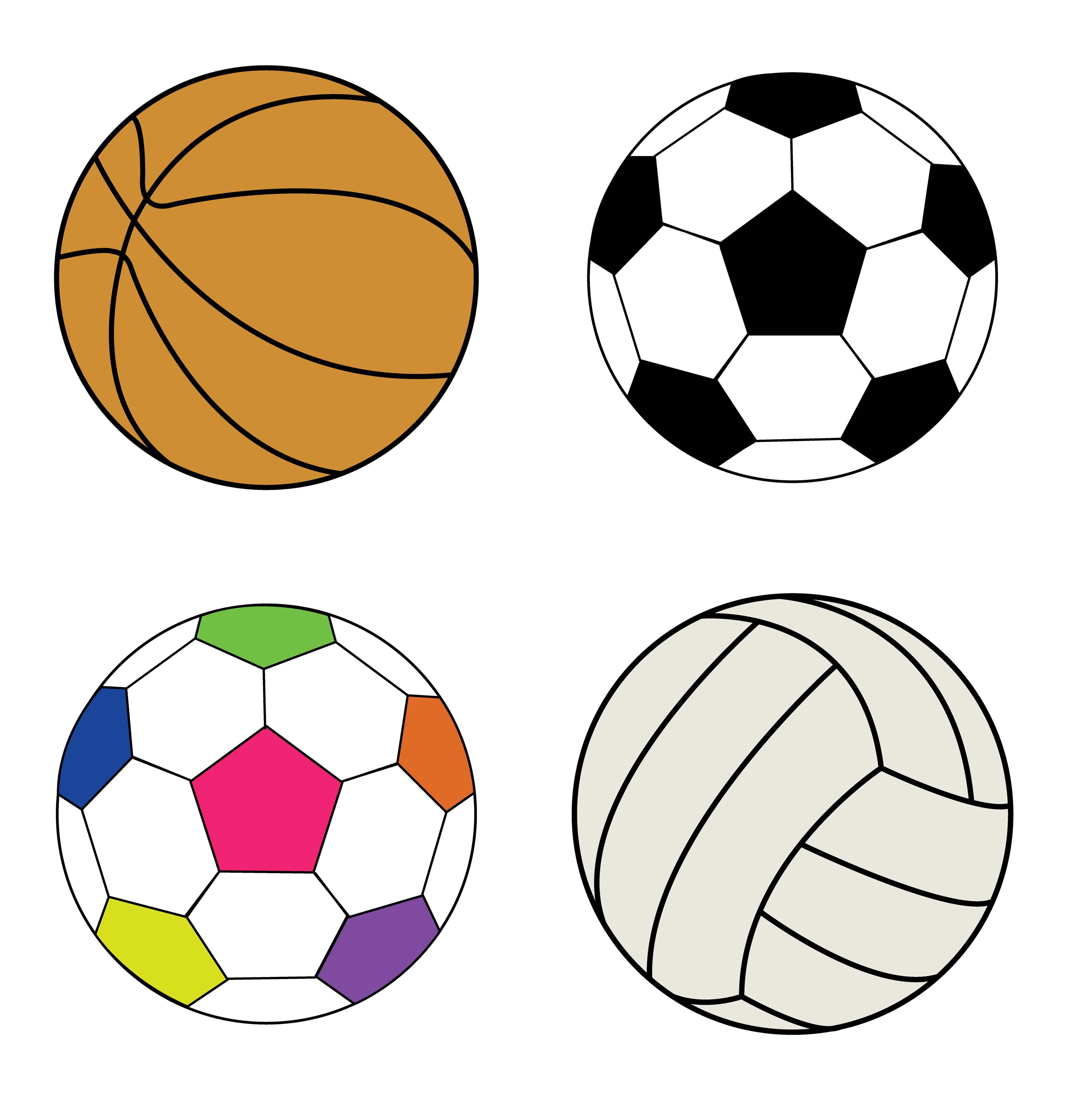 Basketball, Soccer Ball, Volleyball, Digital Art, 2005