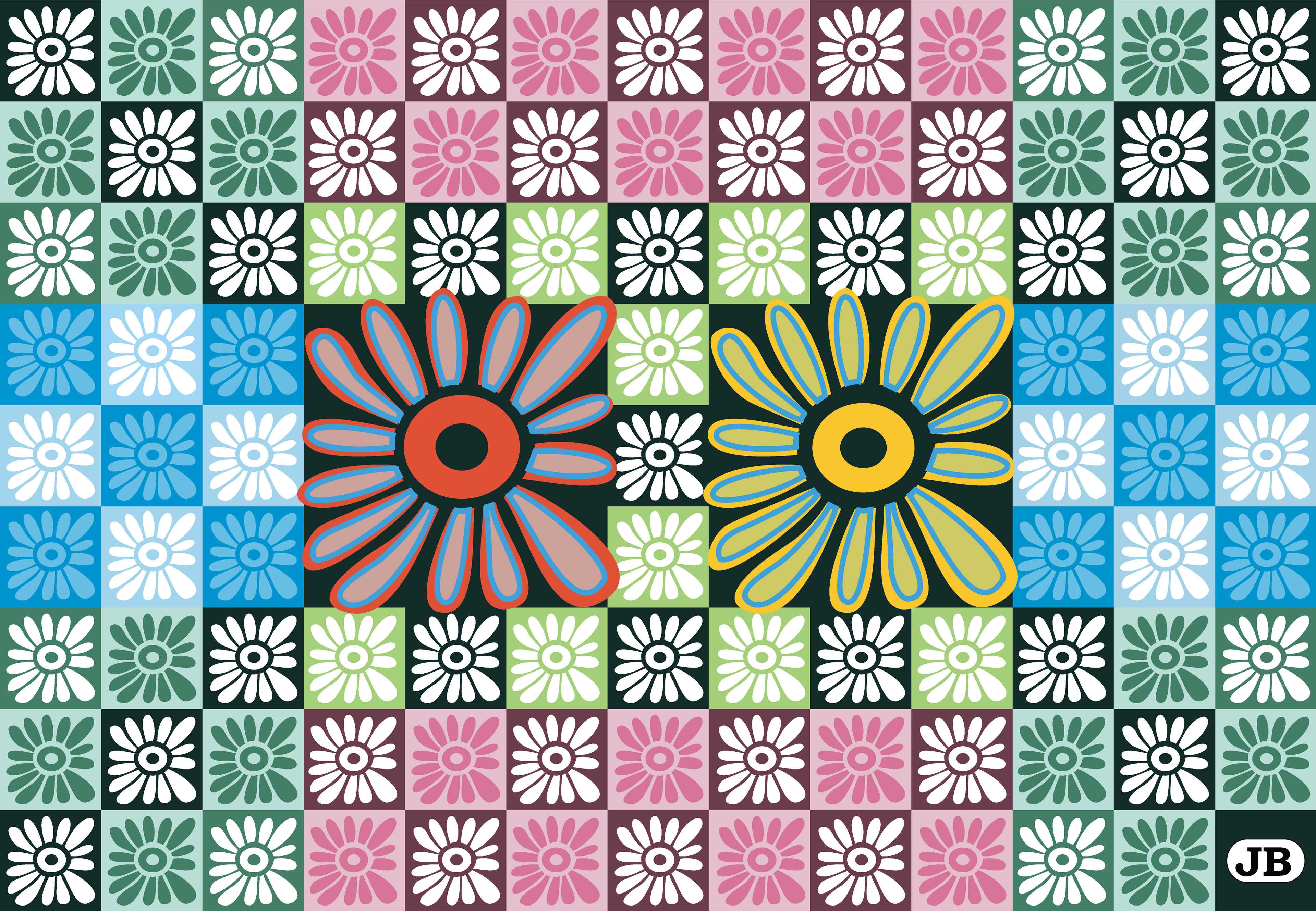 Flower Quilt, Digital Art, 2021