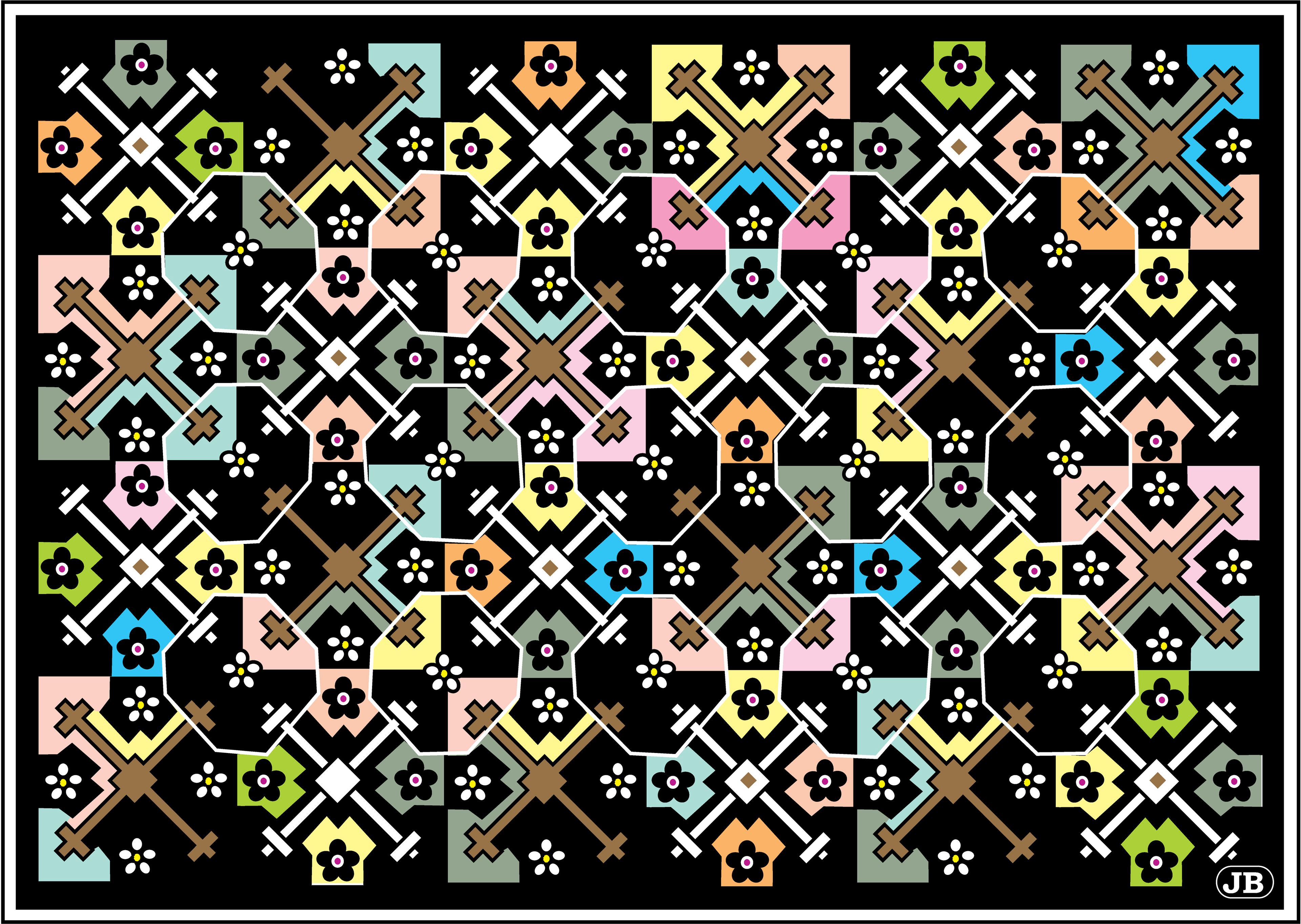 Flower Cage, Digital Art, Pattern 1, 2008