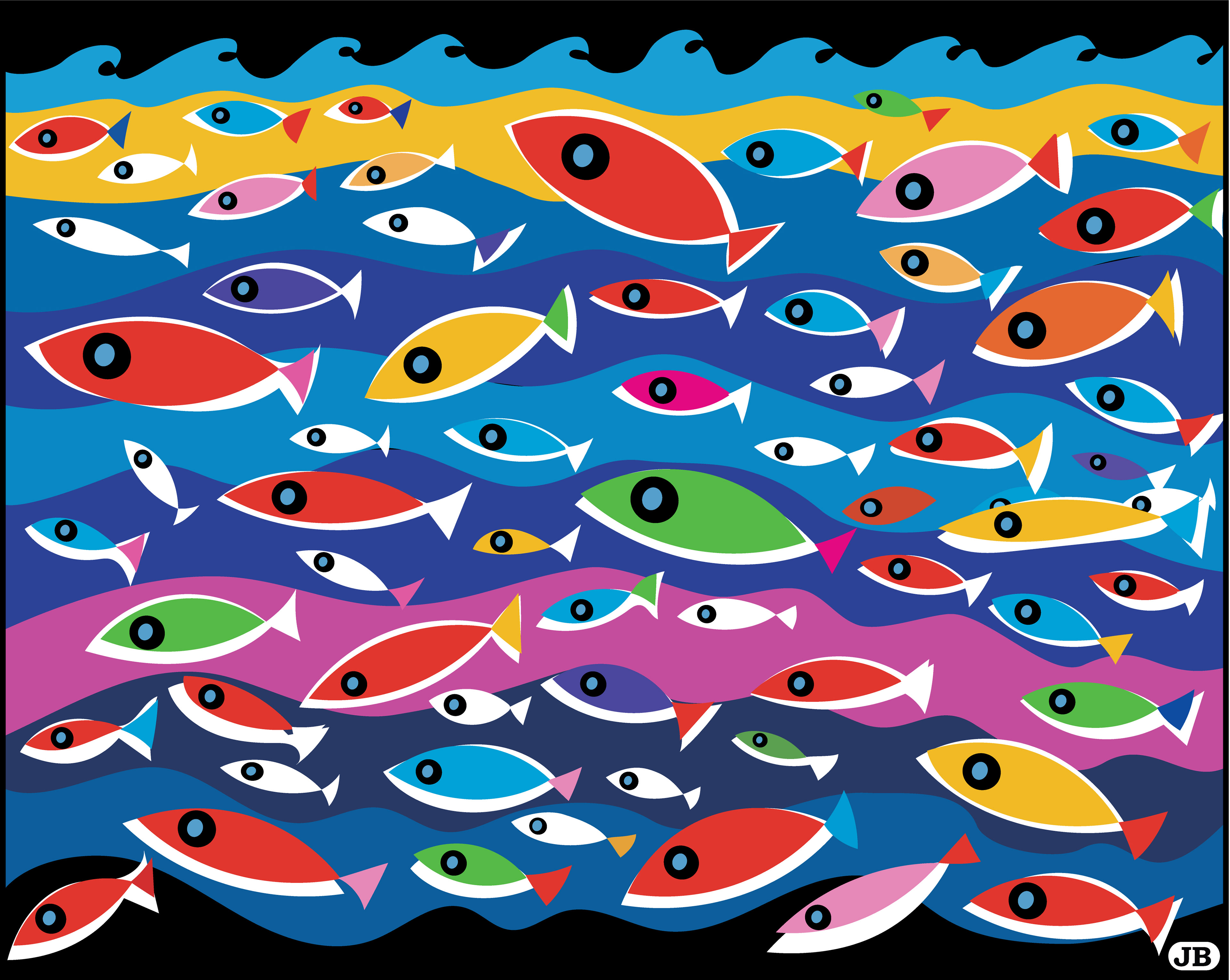 Night Fish, Digital Art, version 2, 2021