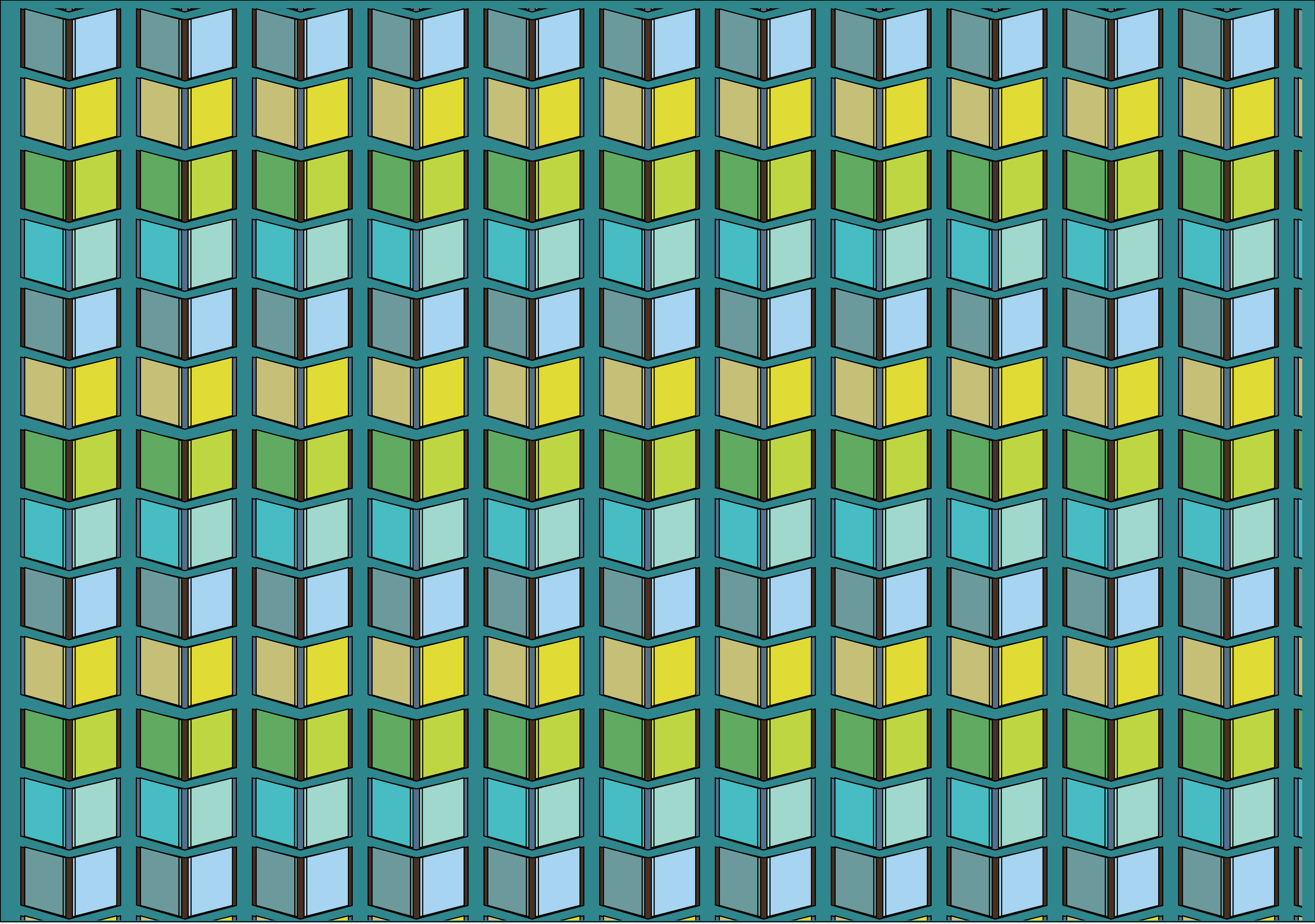 Open Book Facade, Digital Art, Pattern 3, 2025