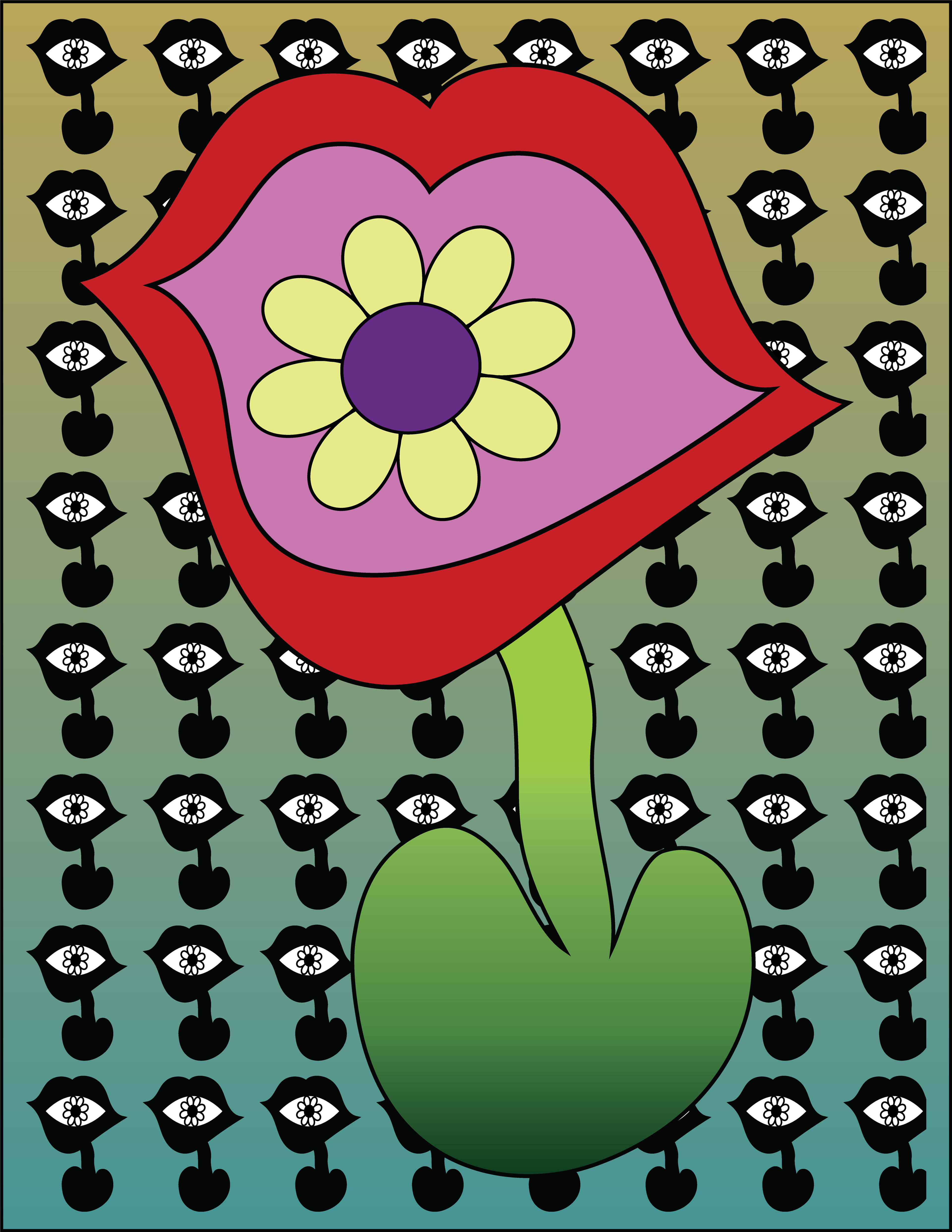 Flower Mouth, Digital Art, Pattern 1, 2026