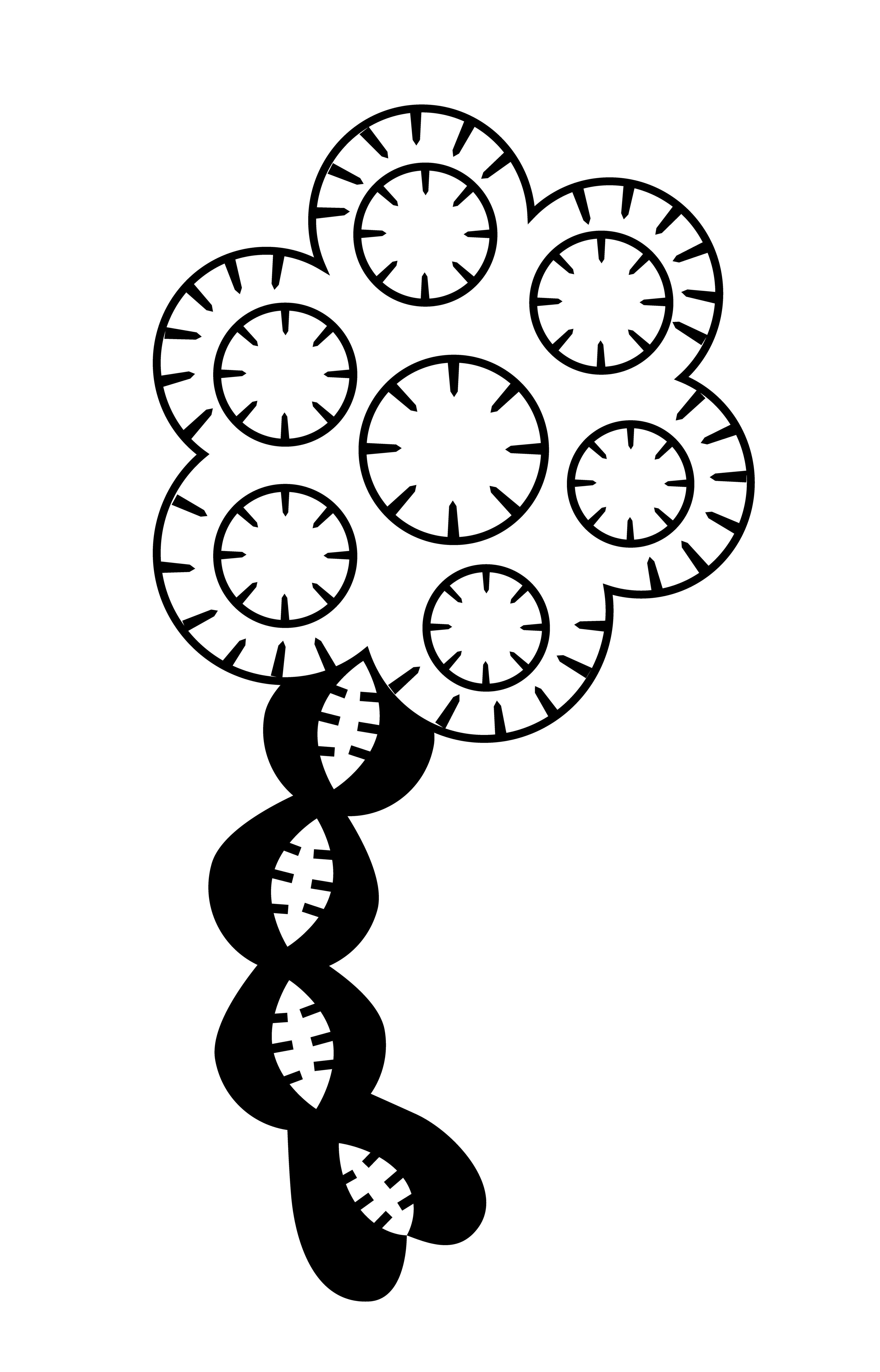 Interlocking Disk Daisies, Vector Drawing 1, 2025