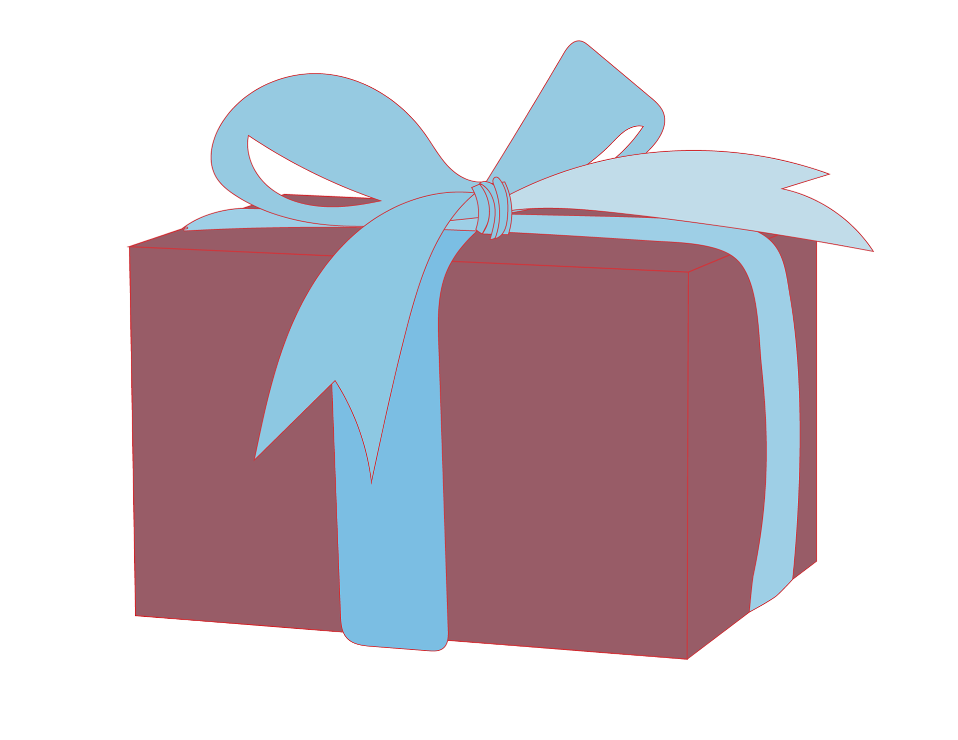 Digital Drawing of a Gift Box, version 2, 2022