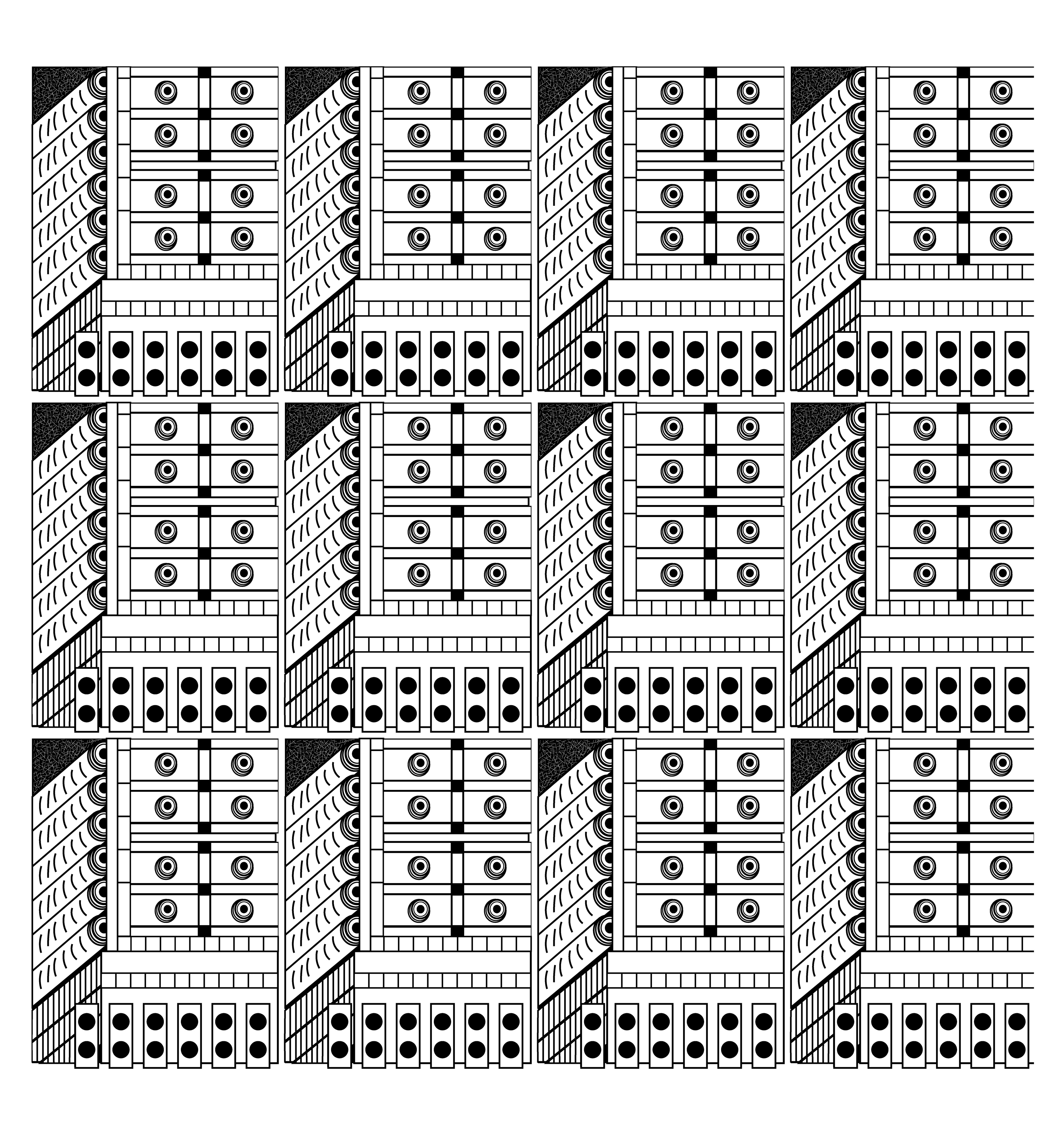 Pneumatic Tubes Pattern 1, Digital Art, 2023