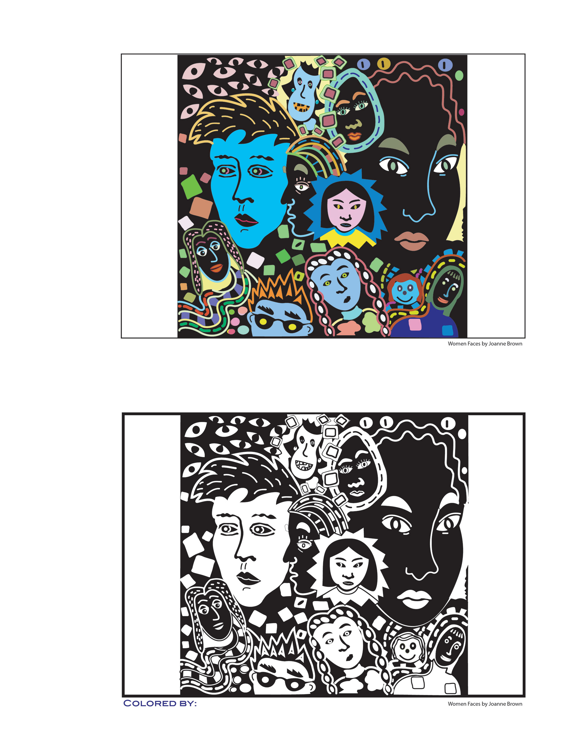 Portfolio Coloring Book, 2009 - Women Faces