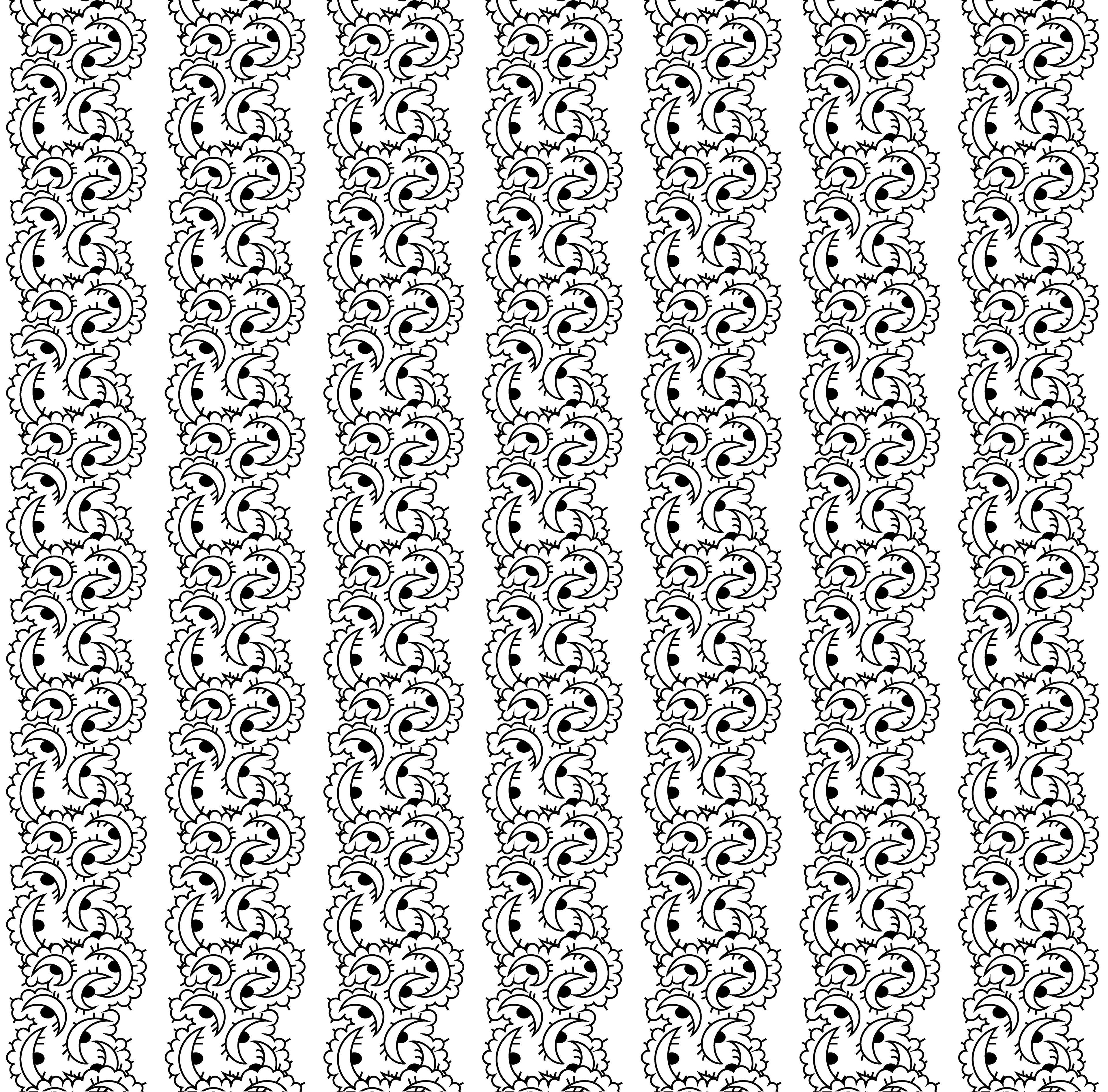 Cloud Moons, Digital Art, Pattern 3, 2020