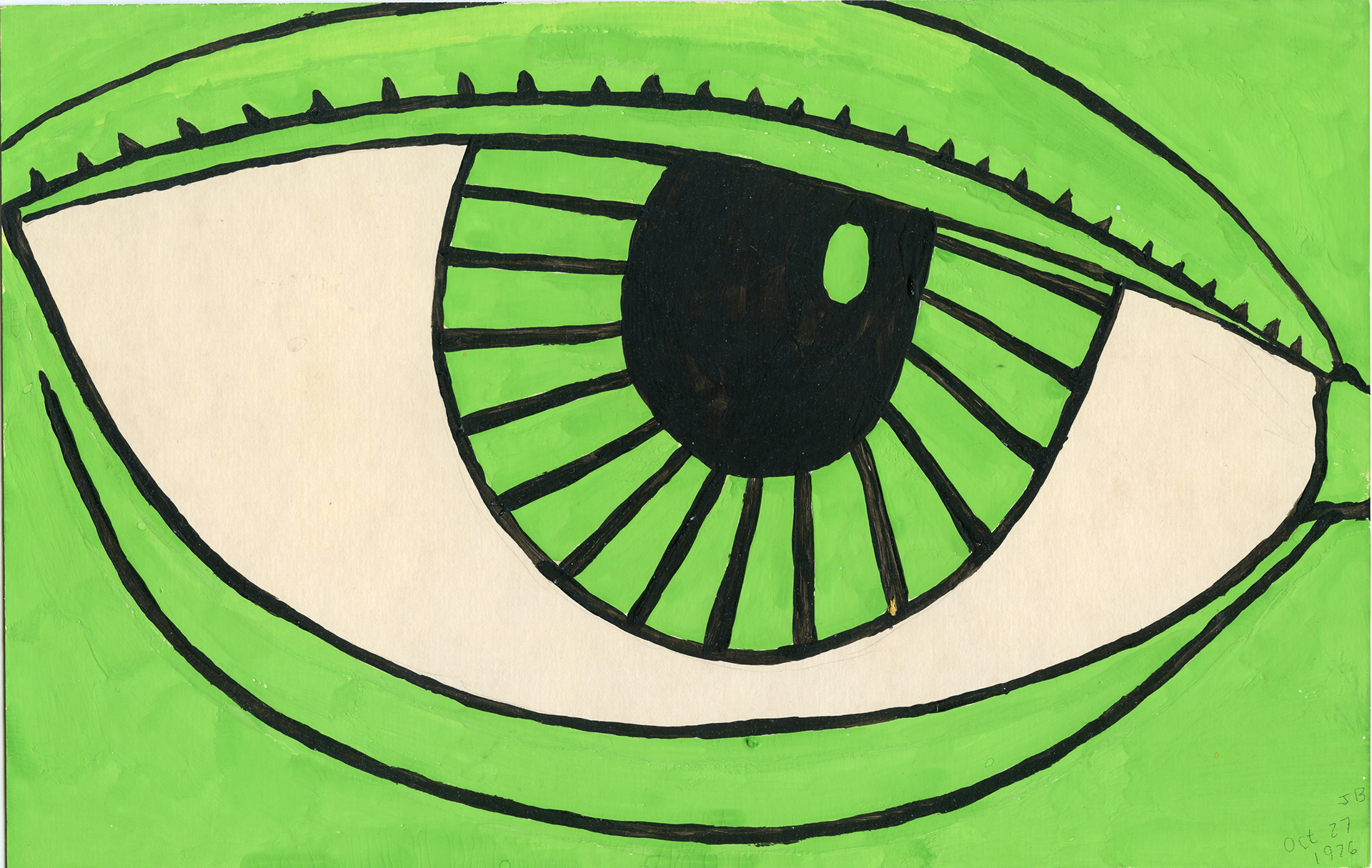 Green Eye, Gouache on Card Stock, 1977