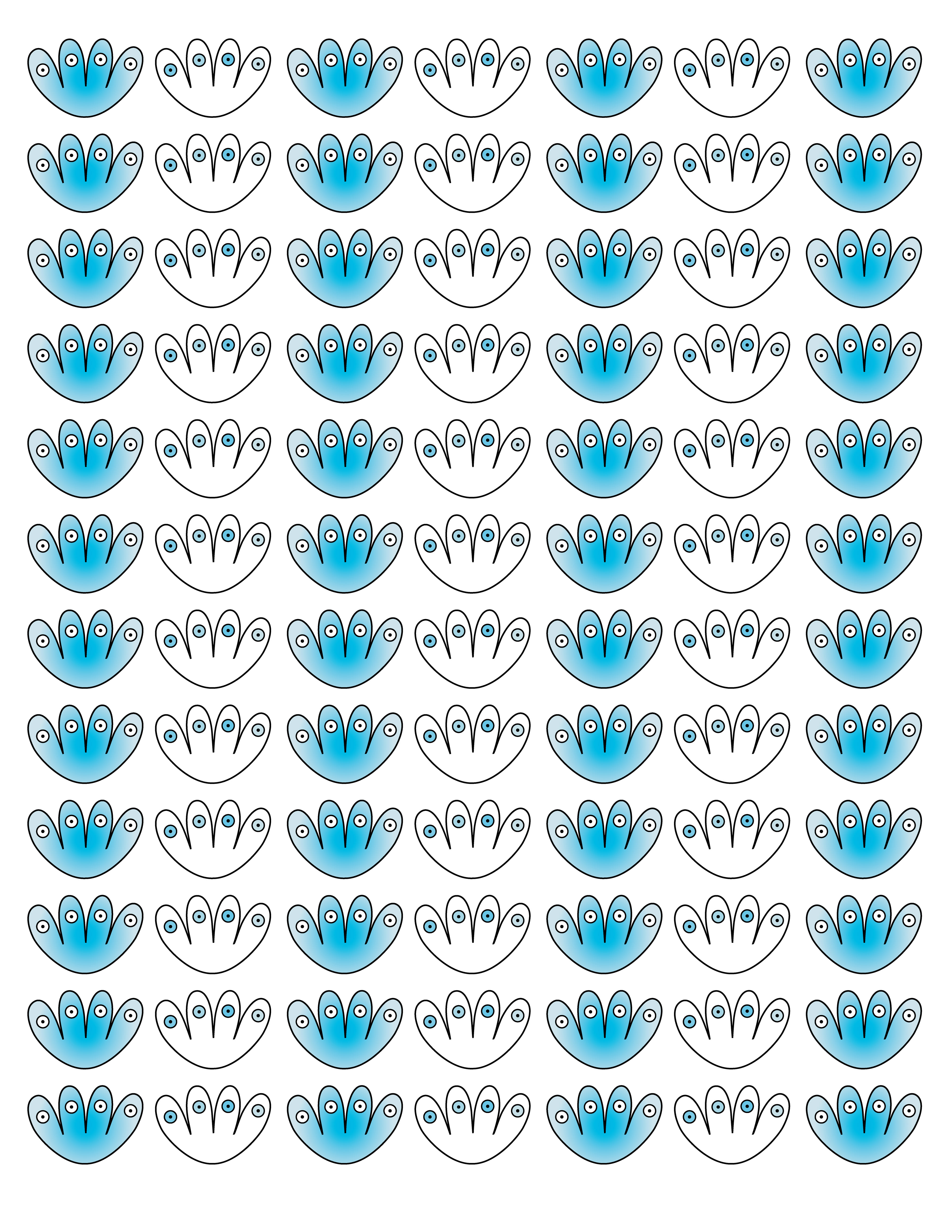 Five Eye Flower, Digital Art, Pattern 1, 2025