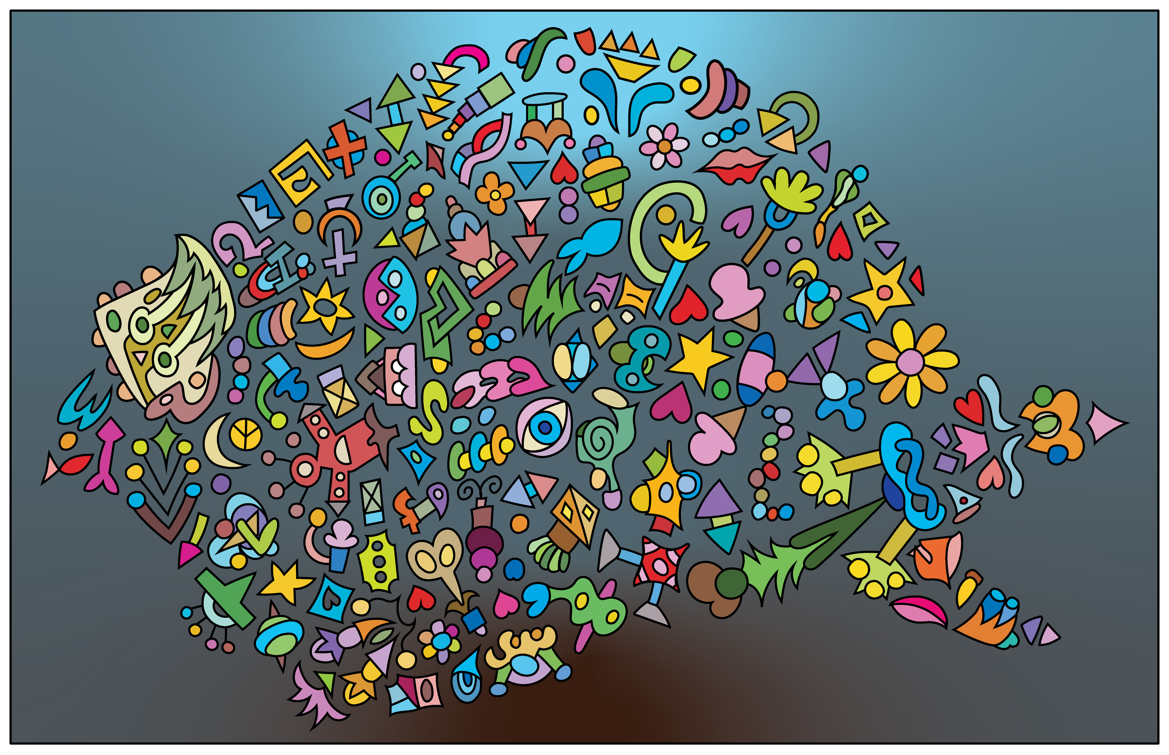 Puffy Fish, Digital Art, 2025